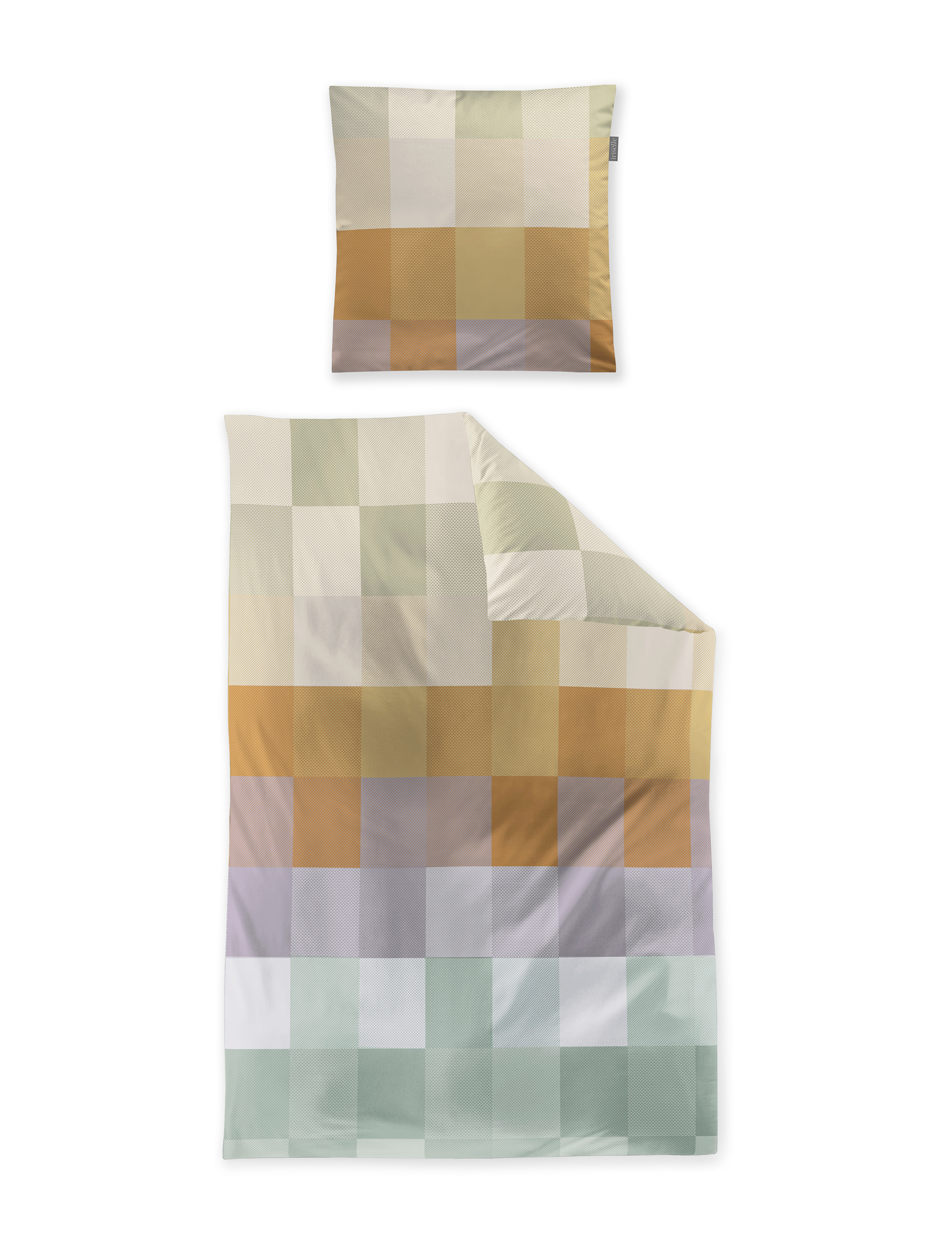 irisette Mako-Satin Bettwäsche WAVE in Farbe ca. 155x220cm, Kissen, Dekoration für Zuhause, Decke, Kopfkissen, Steppdecke