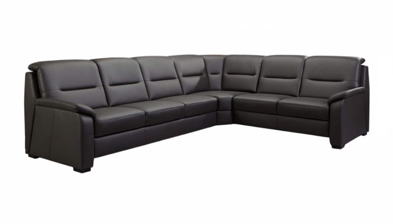 Modulmaster Rundecke MM-PN1009 ca. 303x245cm in Leder Torro anthrazit, Couch, Mobiliar