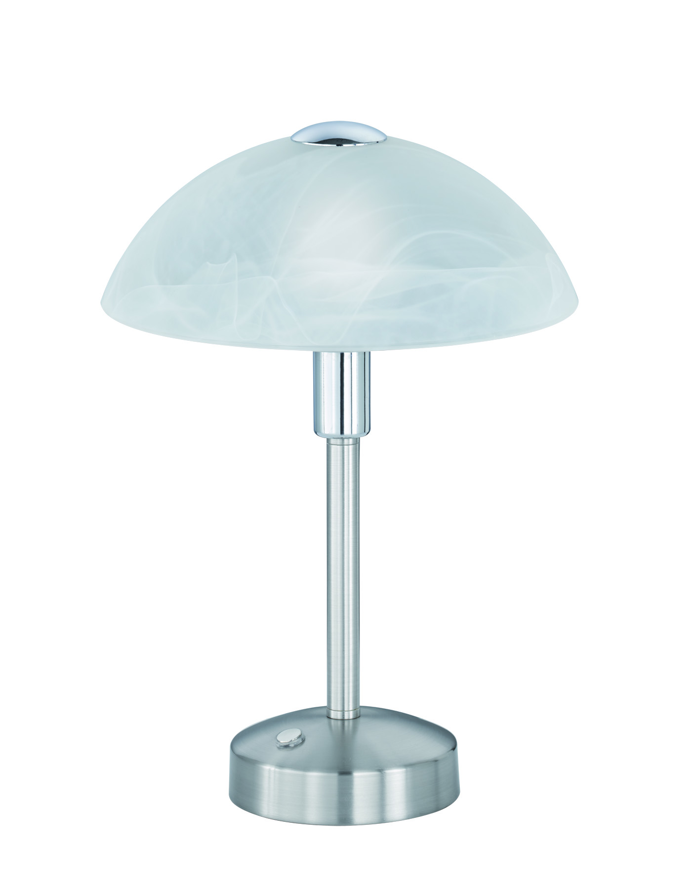 Trio LED-Tischleuchte DONNA in Nickel matt, Glas alabasterfarbig