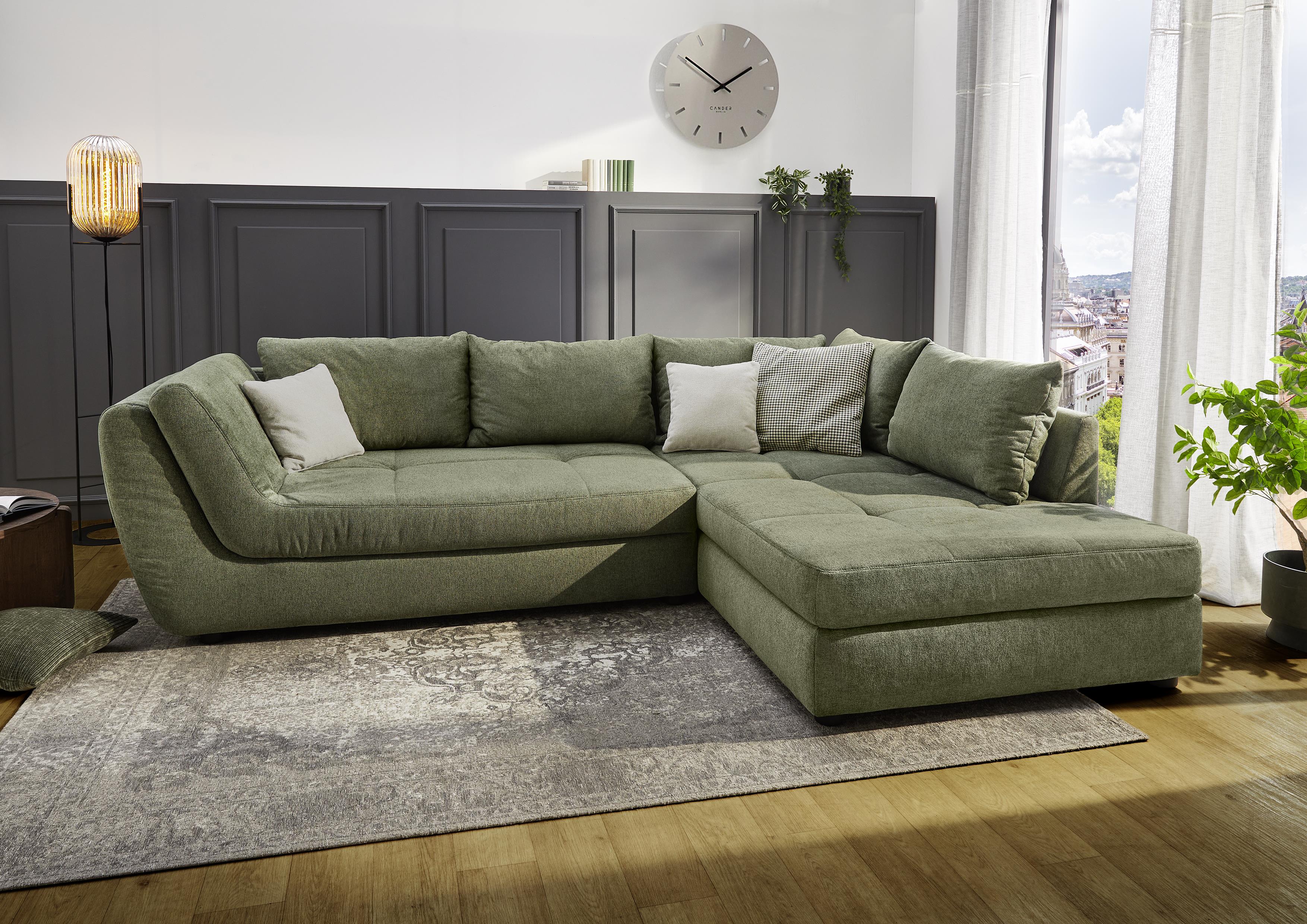 JOB Rundecke RASCASSE in Stoff 430/03-624/03 grün, Couch, Mobiliar, Inneneinrichtung, Tabelle, Wohnzimmer
