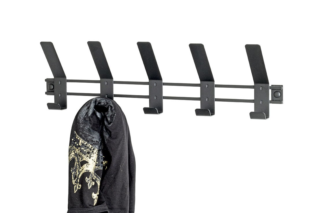 Haku Möbel Garderobenleiste  ca. B52 H14 T6 cm in Metall schwarz, Kleiderständer, Kleidung, Mantel