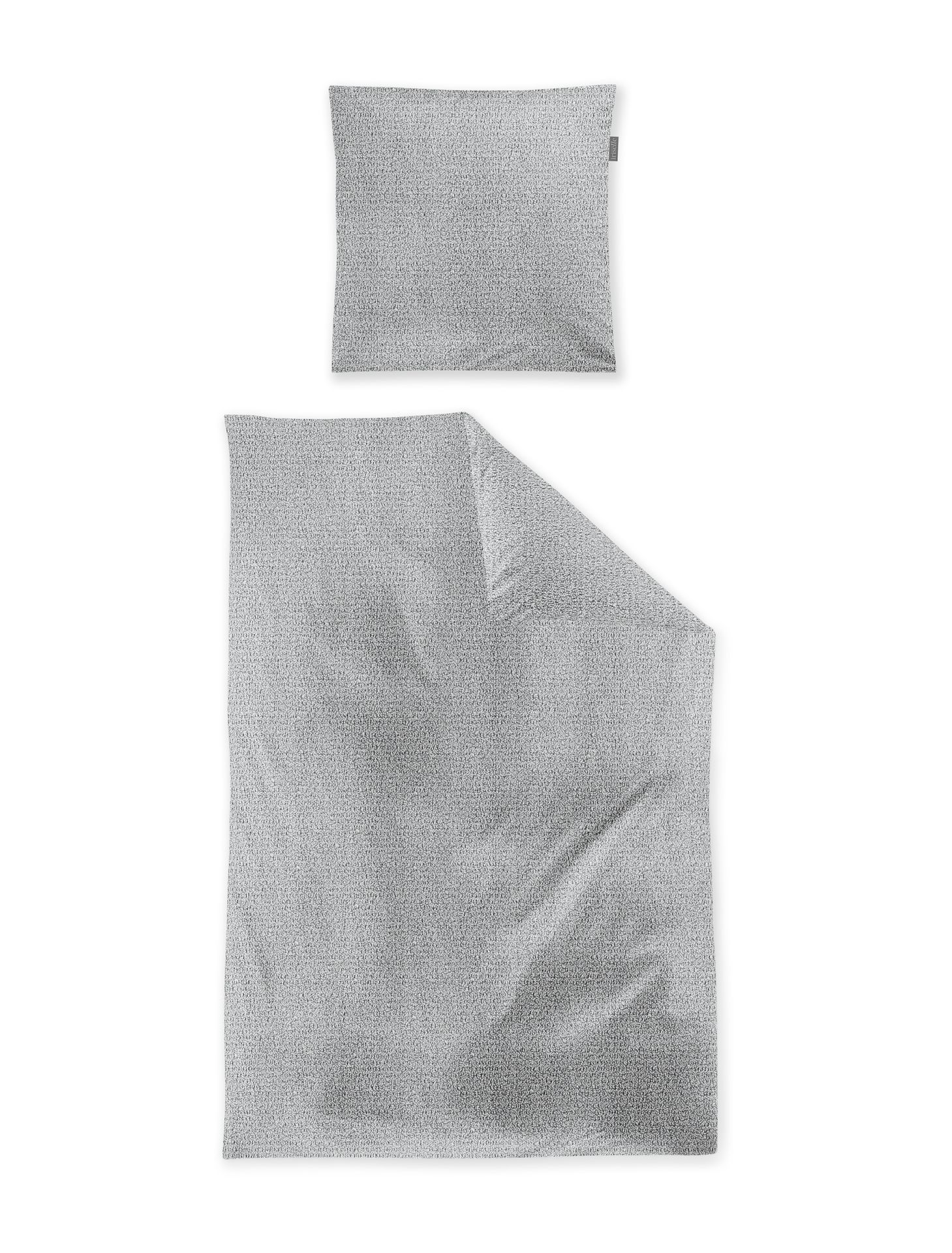 irisette Seersucker Bettwäsche  155x200 in ca. 155 x 220 cm silber, Dekoration für Zuhause, Leinen, Serviette
