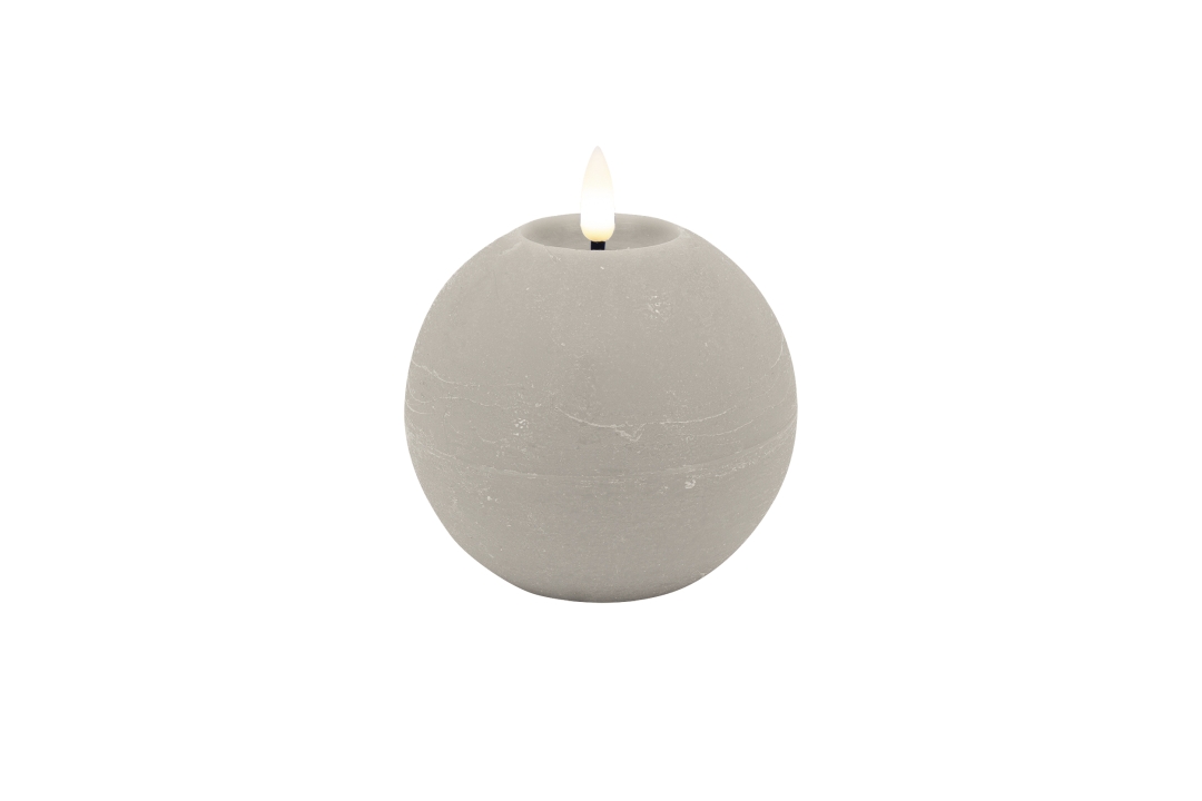 L.C. Wholesaler LED-Kugelkerze BASIC ca. Ø 10, H 8,5cm in sand rustic, 10x8.5cm