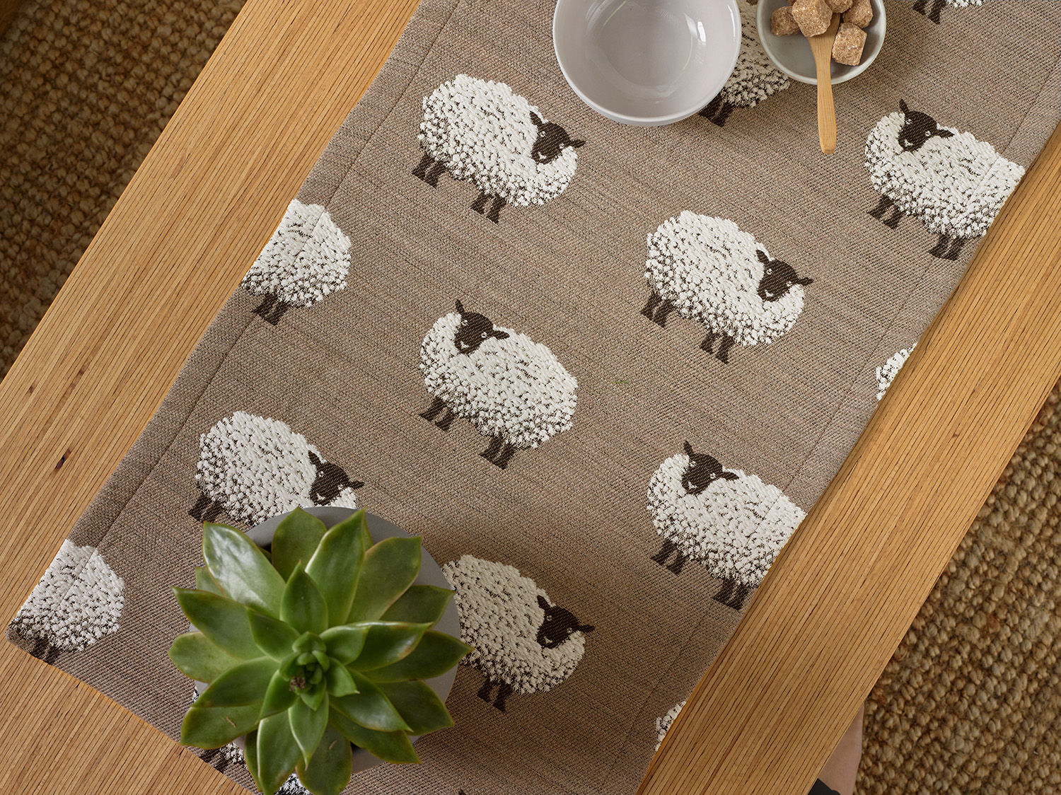 Sander Tischläufer FLUFFYS GANG ca. 40x93cm in Farbe dark taupe