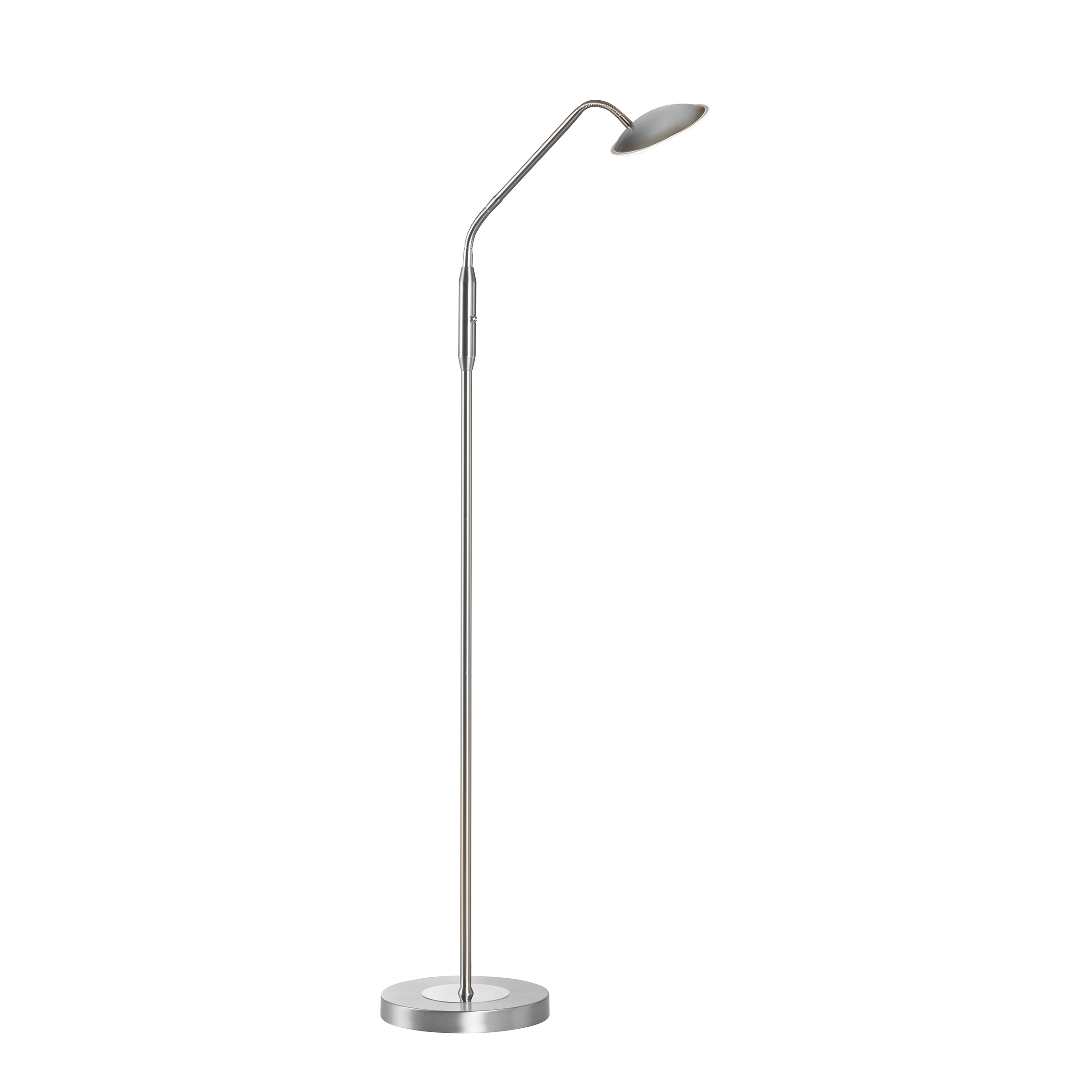 Fischer & Honsel LED-Stehleuchte TALLRI in Nickel matt/Glas teilsatiniert