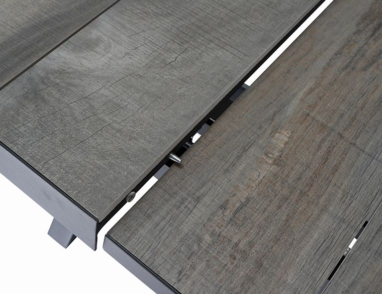 Ausziehtisch SINCRO ca. 100x200(260)cm in washed grey/matt anthrazit, Holz, Kaffeetisch, Tabelle, Sperrholz, Innenarchitektur