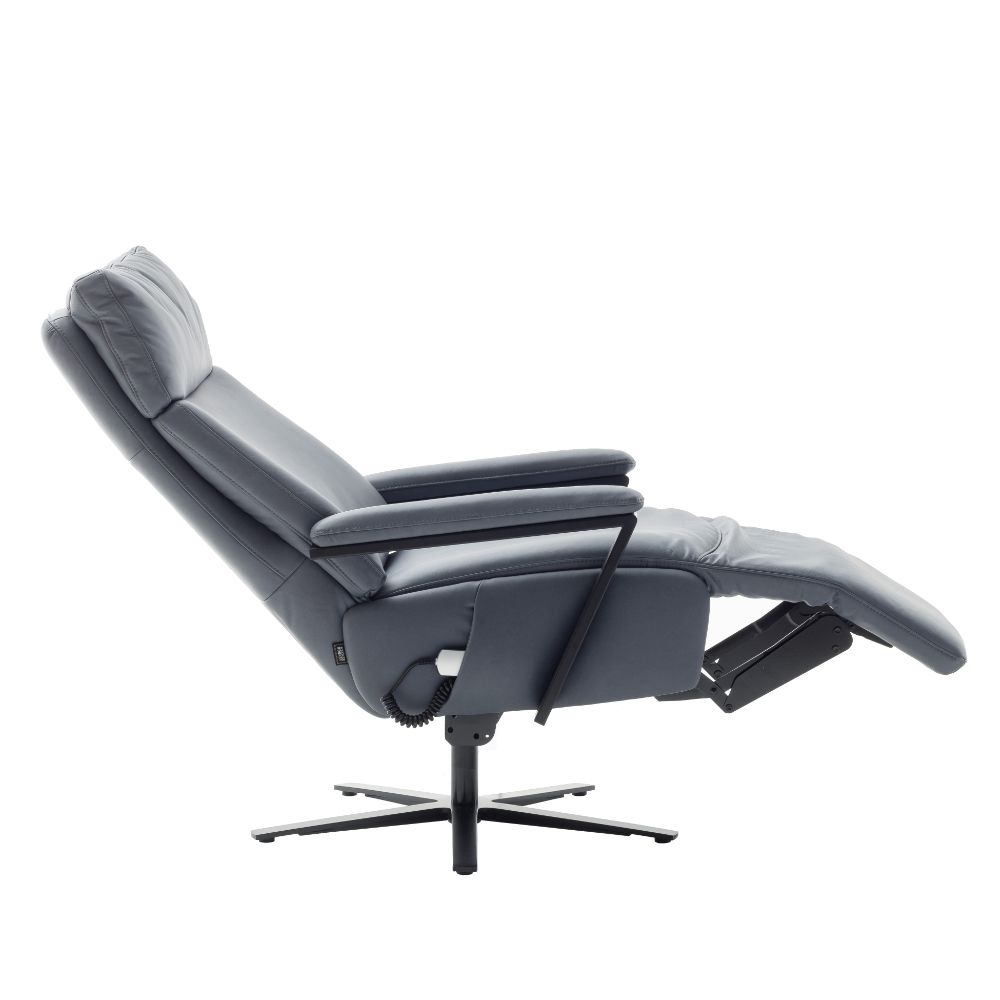 Relaxsessel IMPULS LAZYLINE 3-motorisch Herz Waage in Leder Evita grey blue