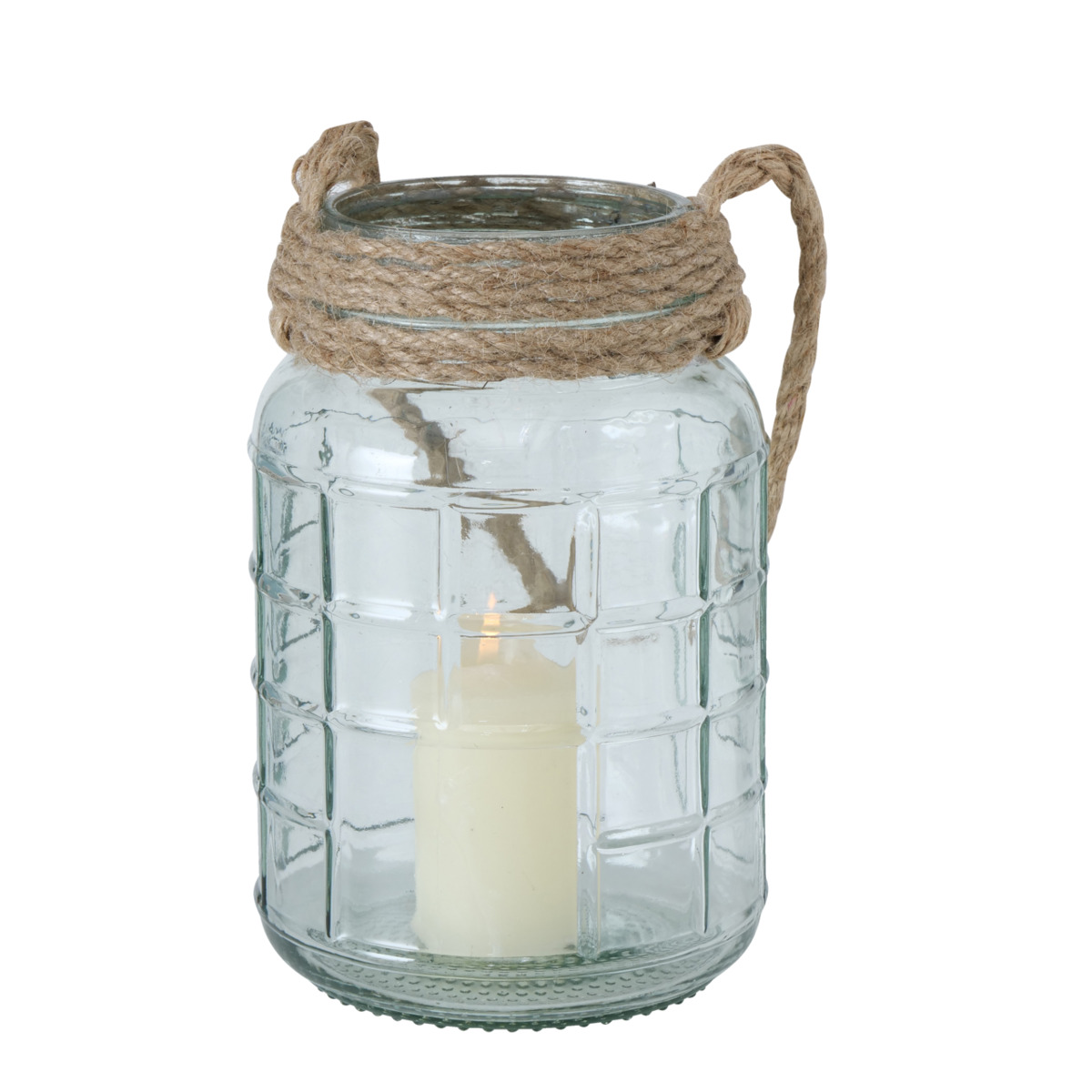 Boltze Windlicht Viseo 23 cm VISEO  in Glas/Textil