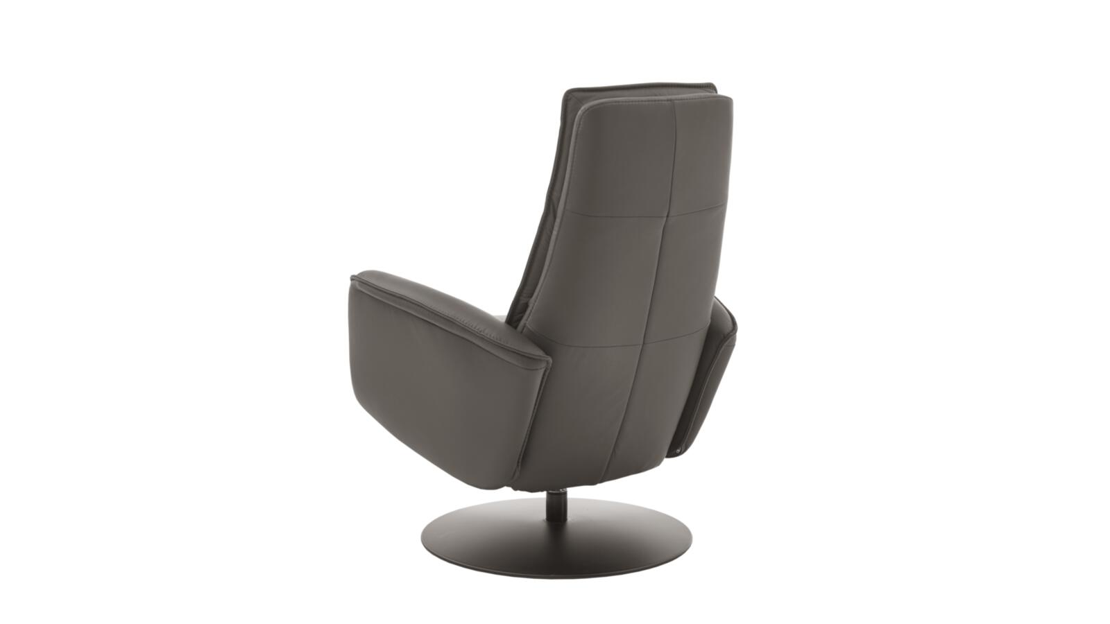 Hukla Relaxsessel CM-HU1202 in Leder Torro grau, Stuhl, Mobiliar, Kissen, Dekoration für Zuhause