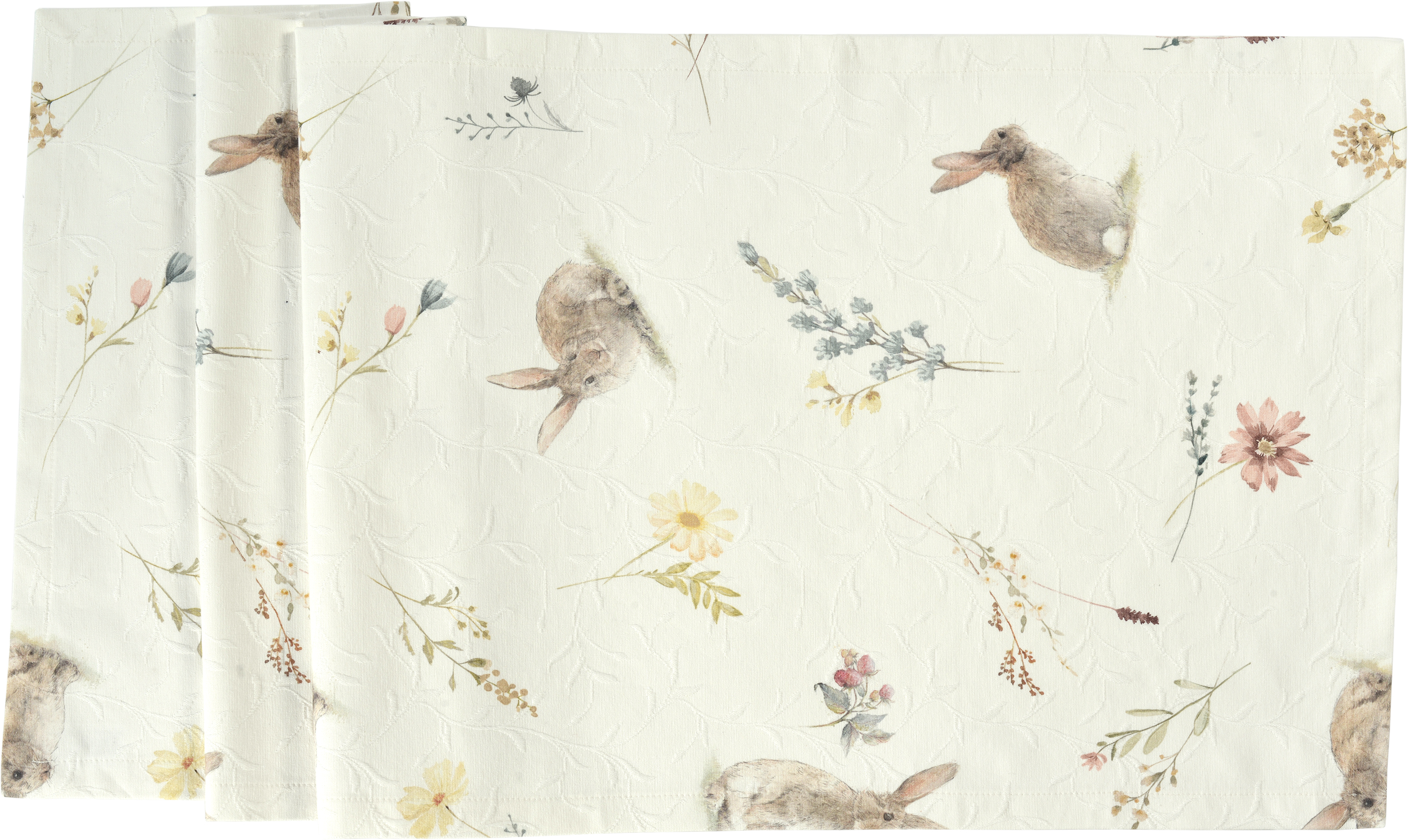 Sander Tischläufer BUNNY BLOOM ca. 40 x 100cm in Farbe original, Kleid, Vogel, Muster, Formelle Kleidung