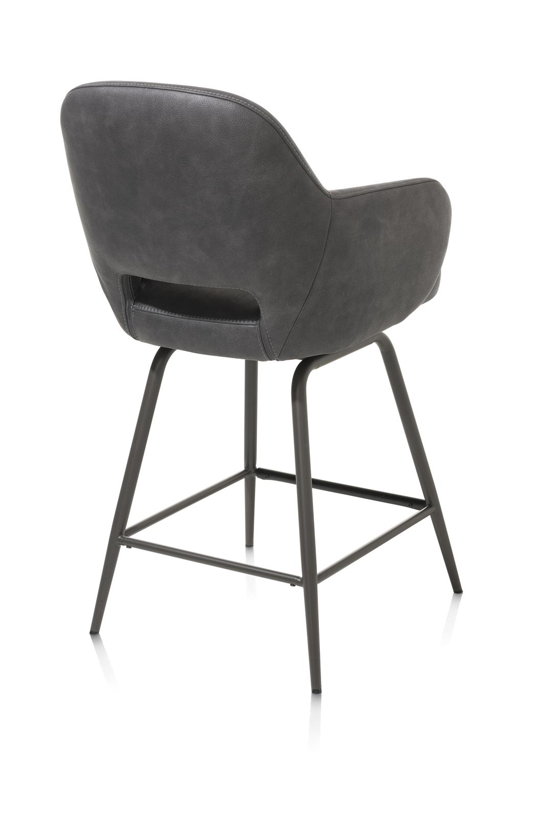 Henders & Hazel Barstuhl NIKOLAS ca. B57 H100 T59 cm in Stoff Mikrof. Pala anthrazit