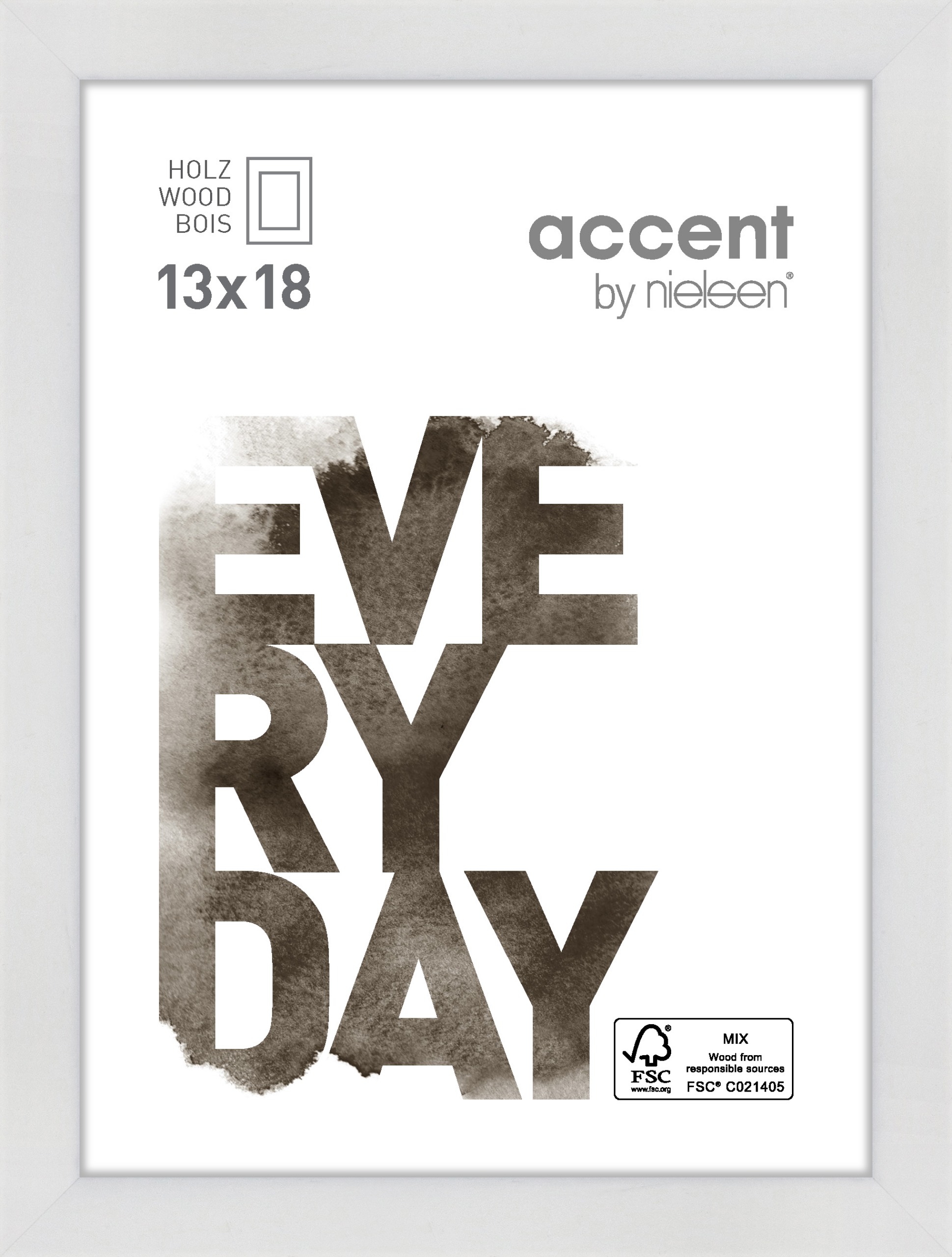 Accent by Nielsen Holz Bilderrahmen Zoom ca. 13x18cm in Farbe White