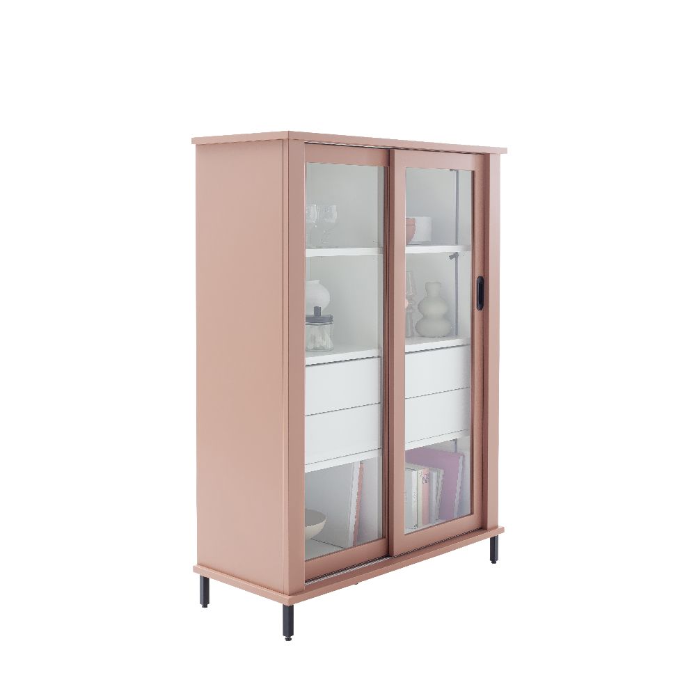 SCHÖNER WOHNEN-Kollektion Schiebetürenschrank VILLAGE ca. B113 H159 T48 cm in Lack Berry PG.2, inkl.Füße