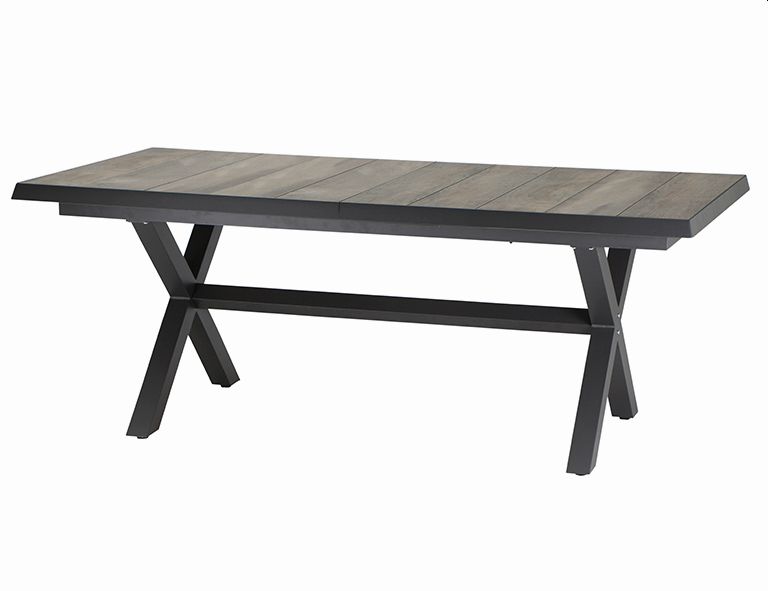 Ausziehtisch SINCRO ca. 100x200(260)cm in washed grey/matt anthrazit, Kaffeetisch, Mobiliar, Tabelle, Esstisch, Bank