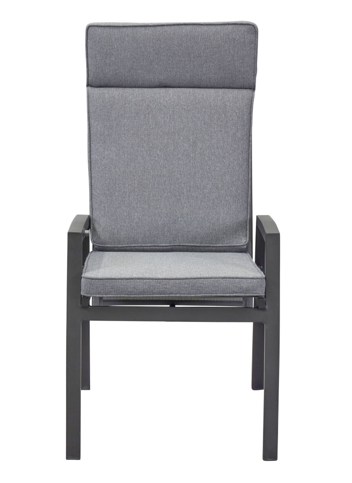 L.C. Wholesaler Positionsstuhl SONDRINO ca. B58 H110 T72 cm in Textilene anthrazit/silber