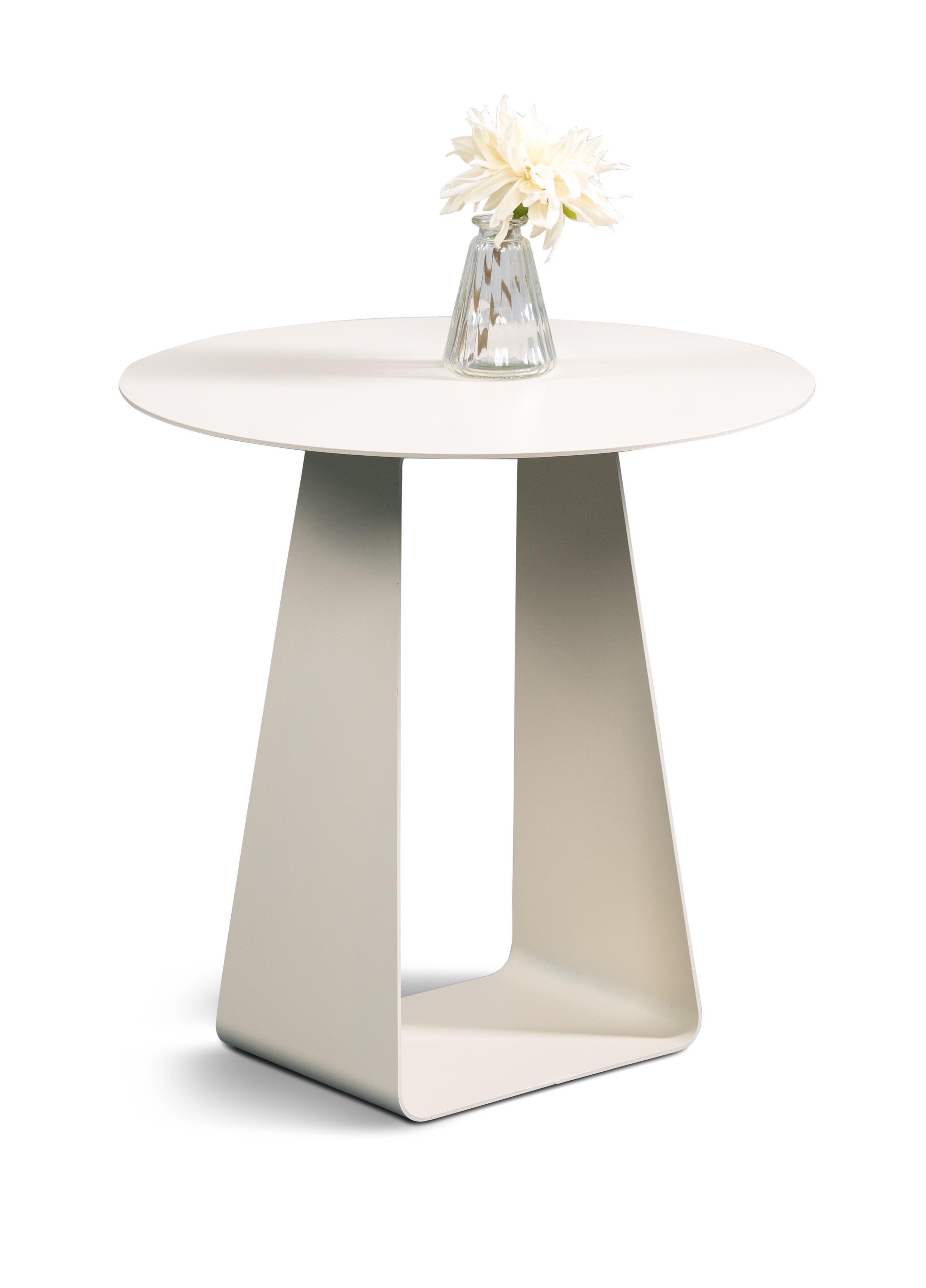 M2 Kollektion Beistelltisch FREDDY ca. H45 cm, D45 cm in Metall cremeweiß