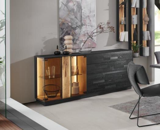 Sideboard  ca.B194 H85 T44 cm in Kernesche anthrazit gebürstet