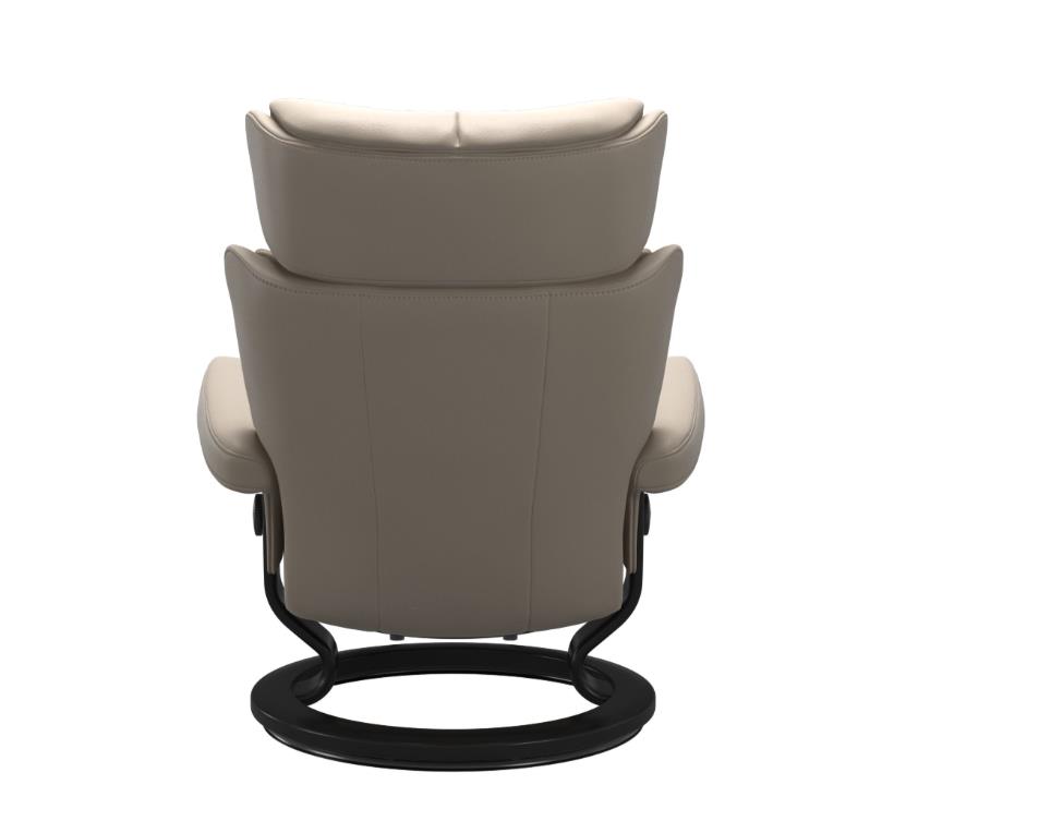 Stressless Sessel mit Hocker MAGIC ca. B77 H98 T142 cm in Leder Palom 45 mushroom