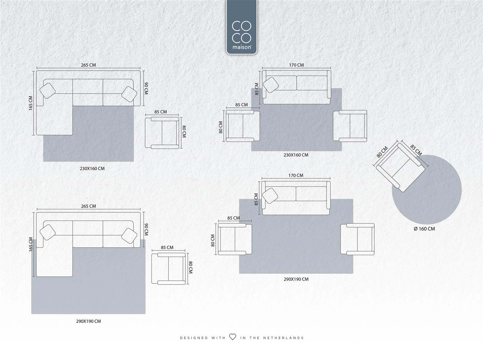 Coco Maison Teppich Rubio 160x230cm  48182-BLW