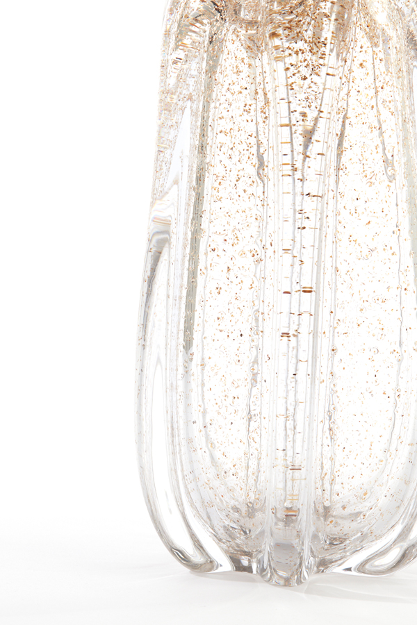 Vase MURELLA  in Glas klar + Flitter sand