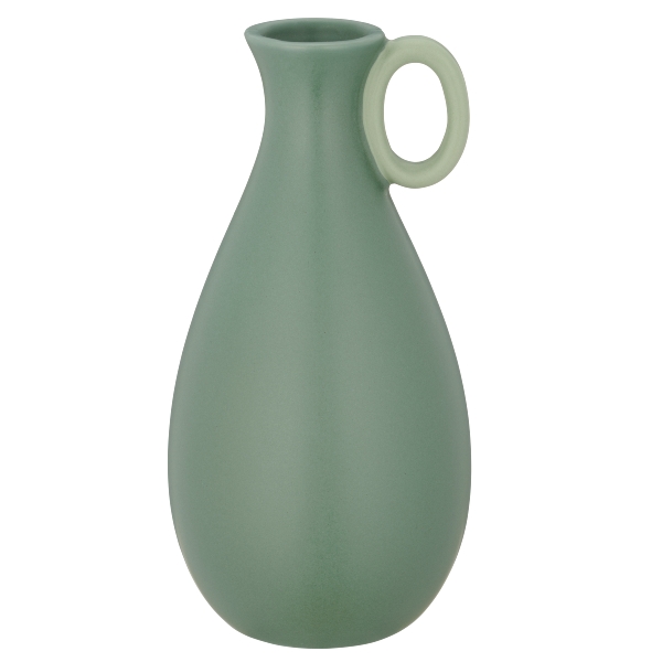 Roomio Vase mit Henkel JASMIN Durchmesser ca. 10 cm, Höhe ca. 20 cm in Fb. jade, Krug, Töpferei, Vase, Kanne, Wasserkrug