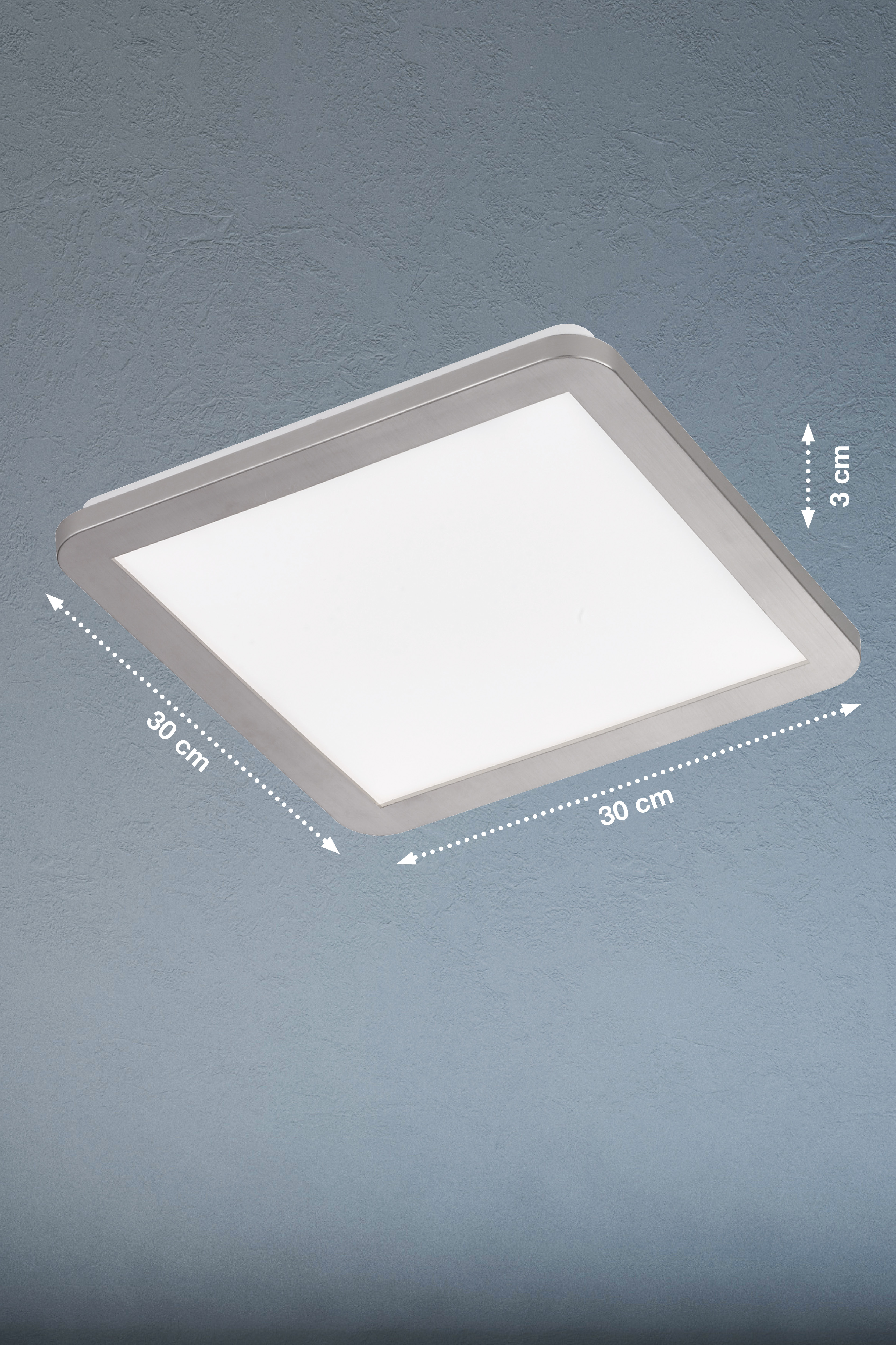 Fischer & Honsel LED-Deckenleuchte GOTLAND in Nickel matt/Acrylglas weiß