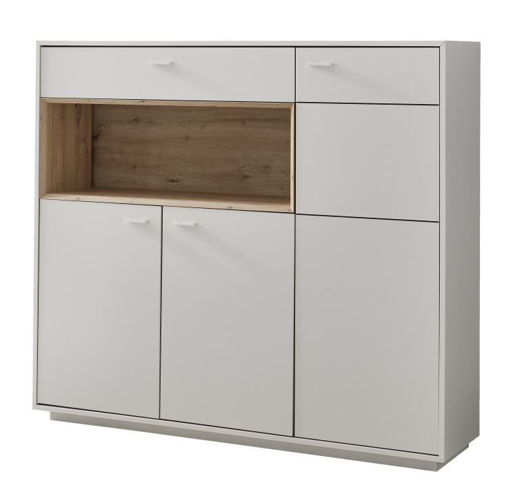Ideal Möbel Highboard CORUNA B/H/T ca.137,4x123,9x37,2cm in Front/Korpus Kaschmir Melamin