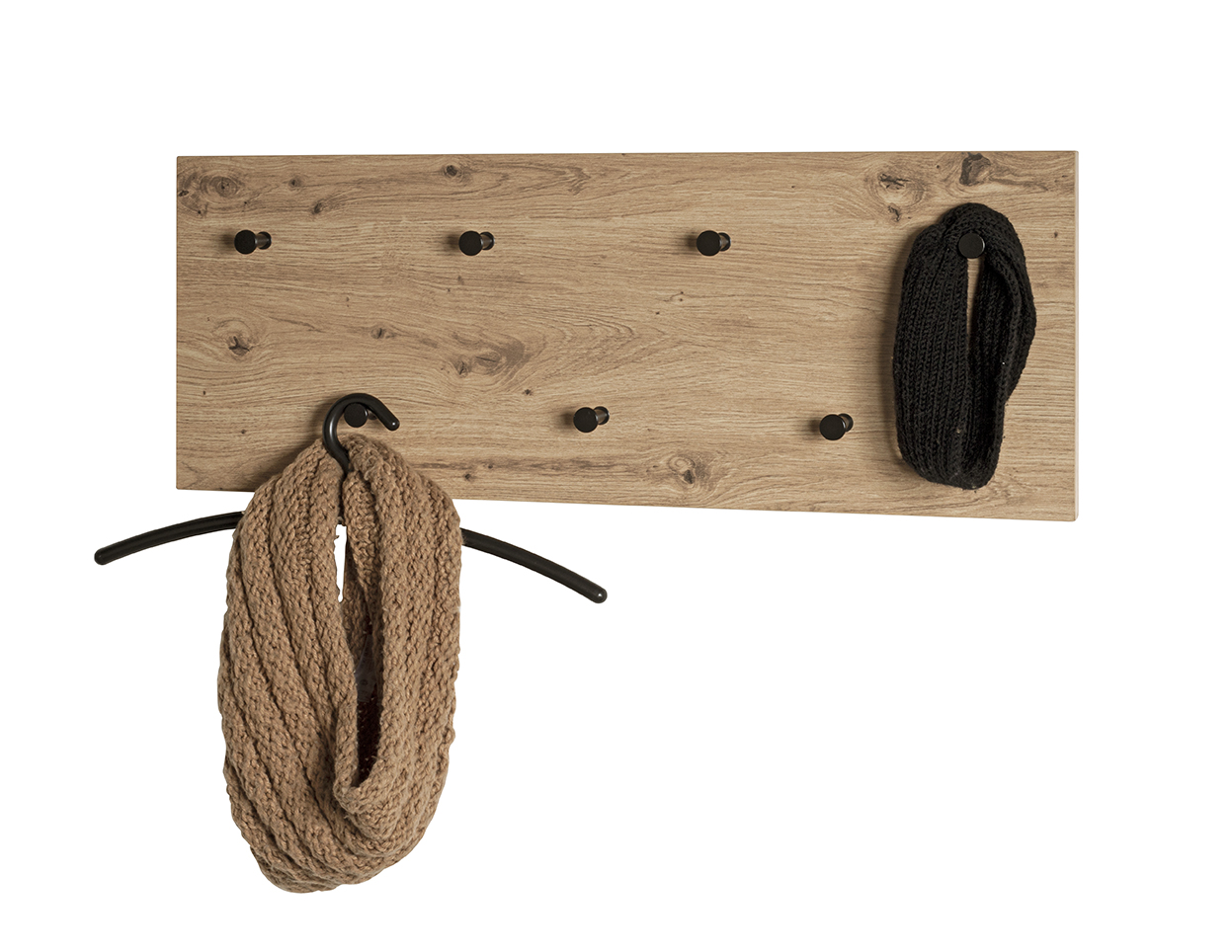 Haku Möbel Wandgarderobe in Eiche-schwarz, BHT ca.80x30x5cm, Kleiderständer
