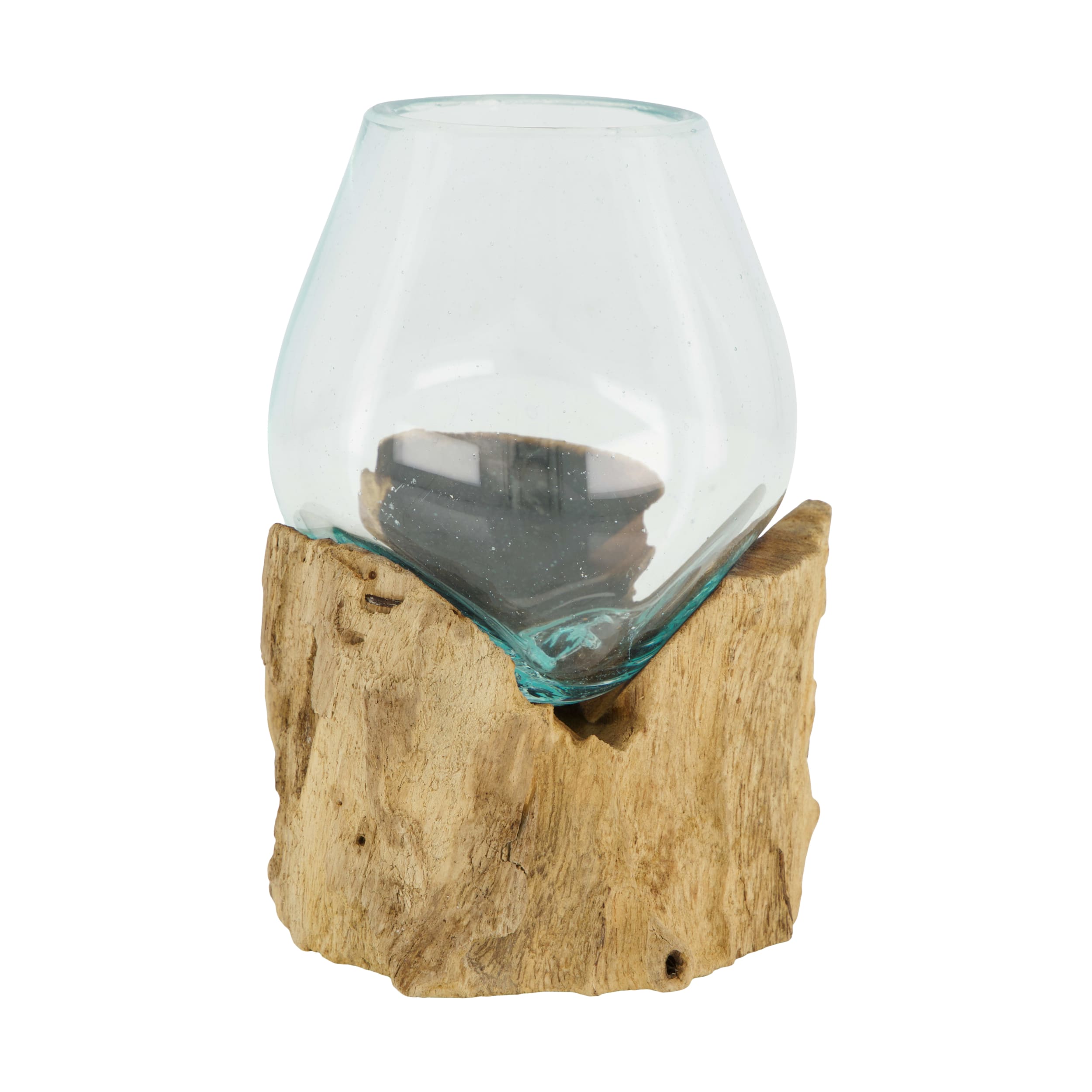 Dijk Natural Collections Wurzel Teakholz mit Glas in Farbe natur, Pflanze, Baum, Holz, Glas, Einmachglas