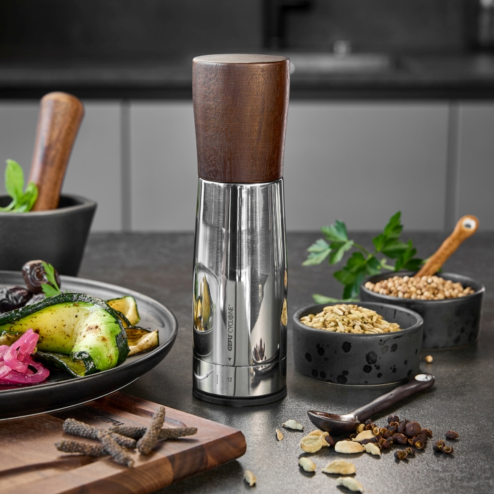 GEFU Gewürzmühle SPICE-GRIND in Farbe schwarz/braun/silber