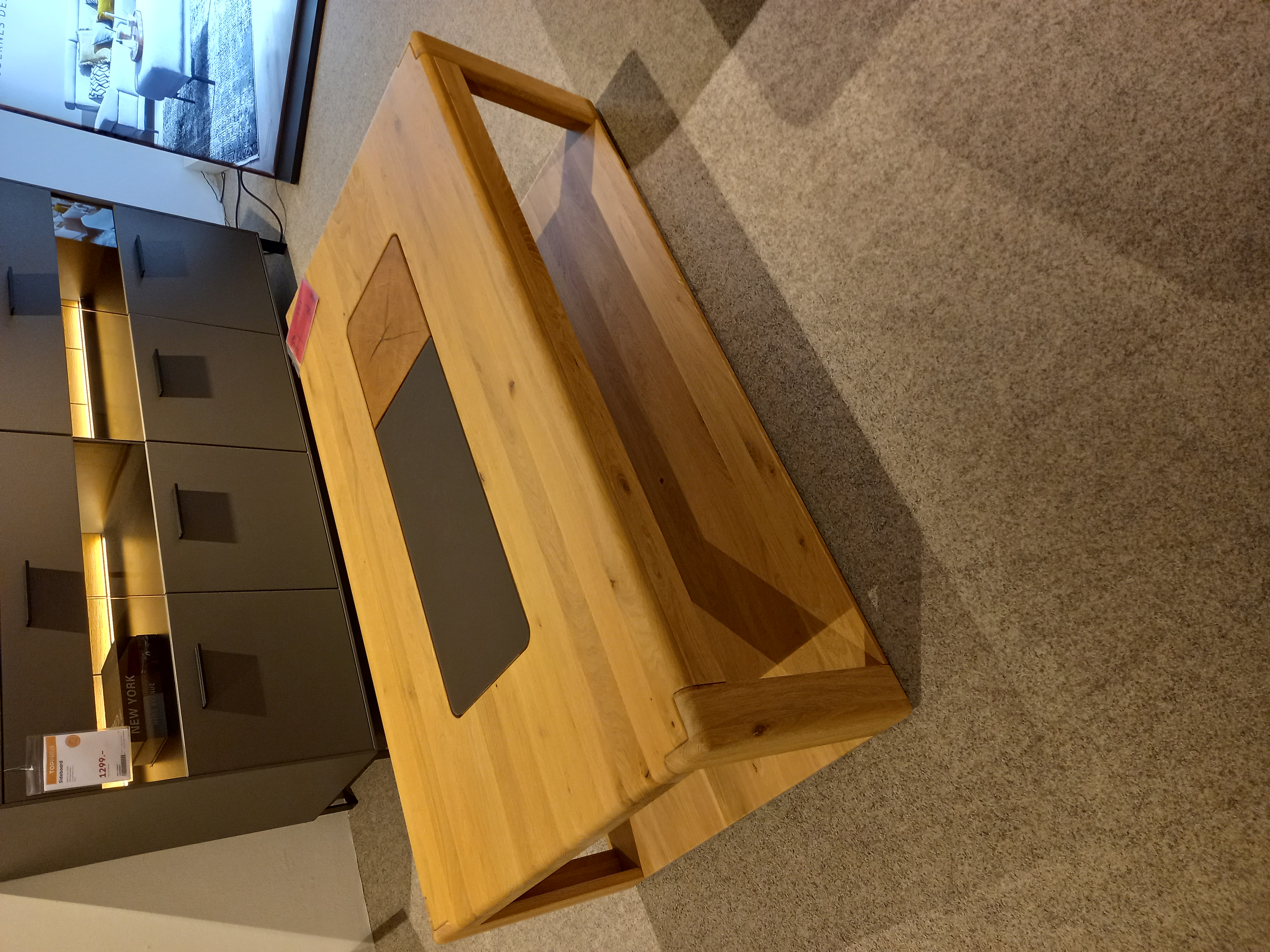 Wöstmann Couchtisch Solento 9500, ca. 130 x 40 x 70 cm in Wildeiche soft gebürstet