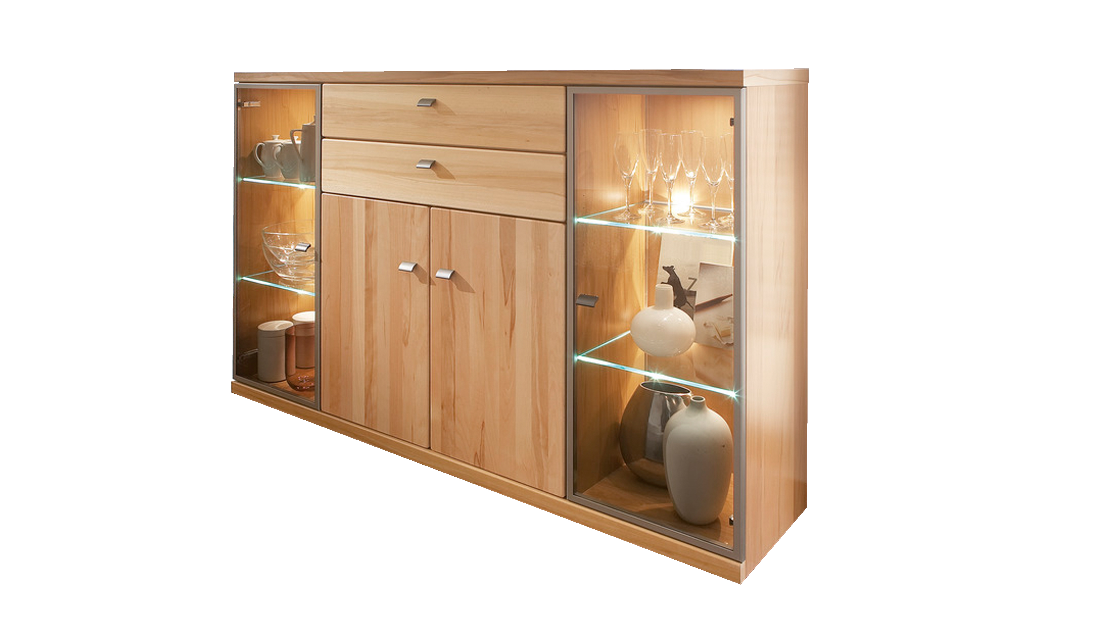RMW Highboard VIVA in Front: Kernbuche massiv PG 1, Moebel, Anrichte, Innenarchitektur, Kabinett, Schrank