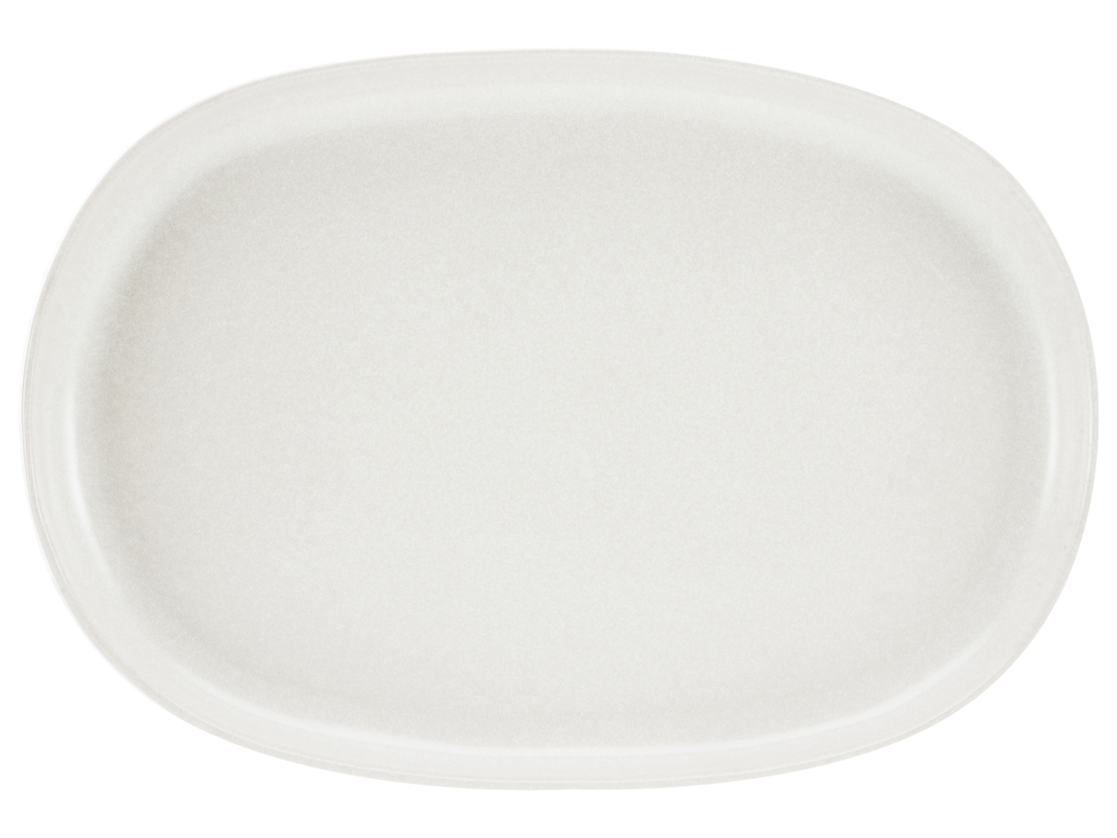 CreaTable Servierplatte Uno in Farbe Offwhite seidenmatt, Porzellan, Töpferei, Mahlzeit, Teller