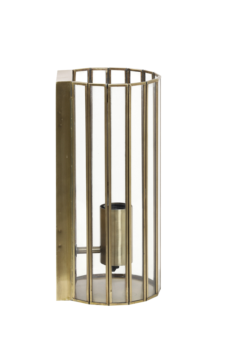 Wandleuchte STROBY  in antik bronze / Glas