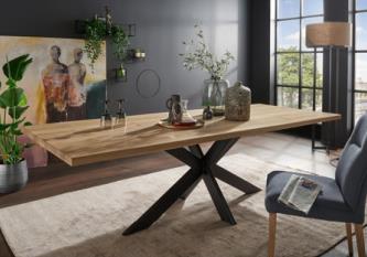 Esstisch TI-0600 in Frankenmöbel Esstisch TI-0600 in Platte Wildeiche massiv geölt, Esszimmer, Esstisch, Mobiliar, Tabelle, Kaffeetisch