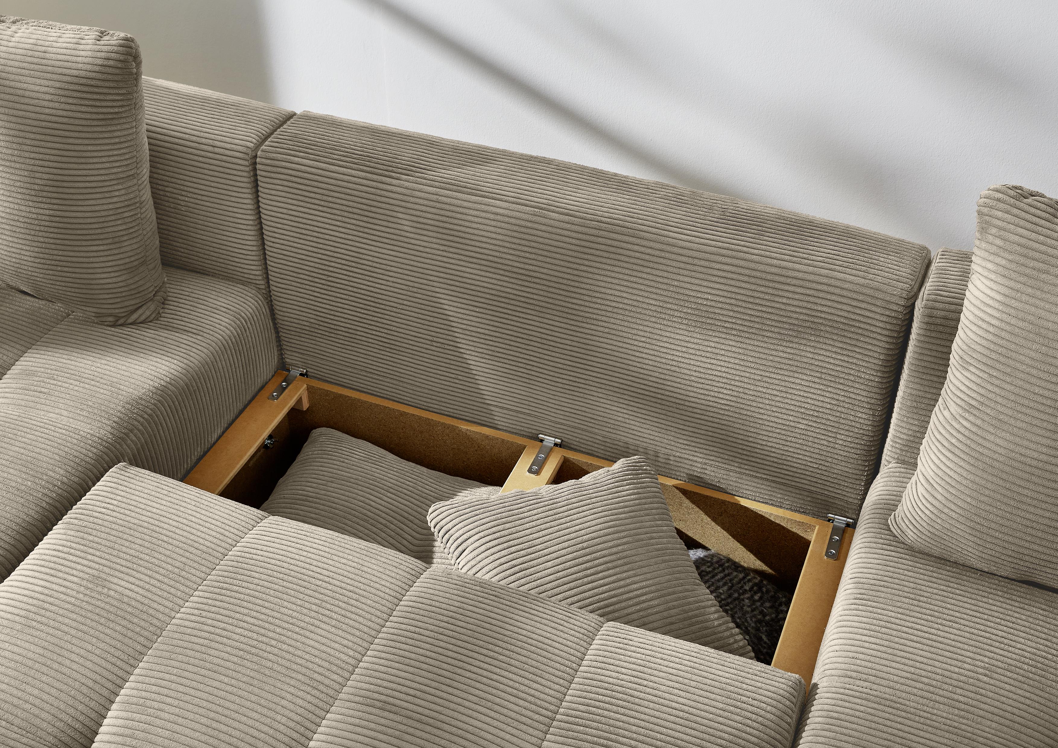 JOB Wohnlandschaft ABBY ca. 200x313cm in Dessin 426/18 Cord taupe