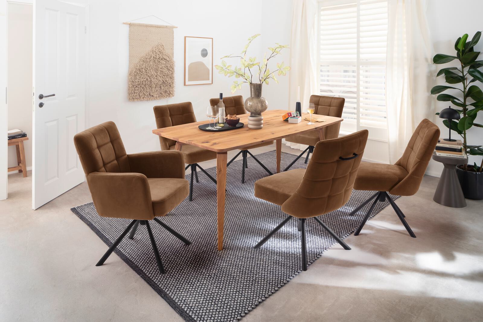 Stuhl  in Stoff Vintagelook anthrazit