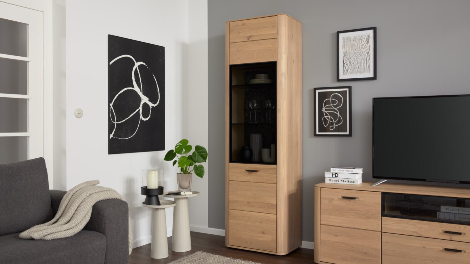 Interliving Wohnkombination IL2029 ca. B295 H205 T45 cm in Wildeiche massiv