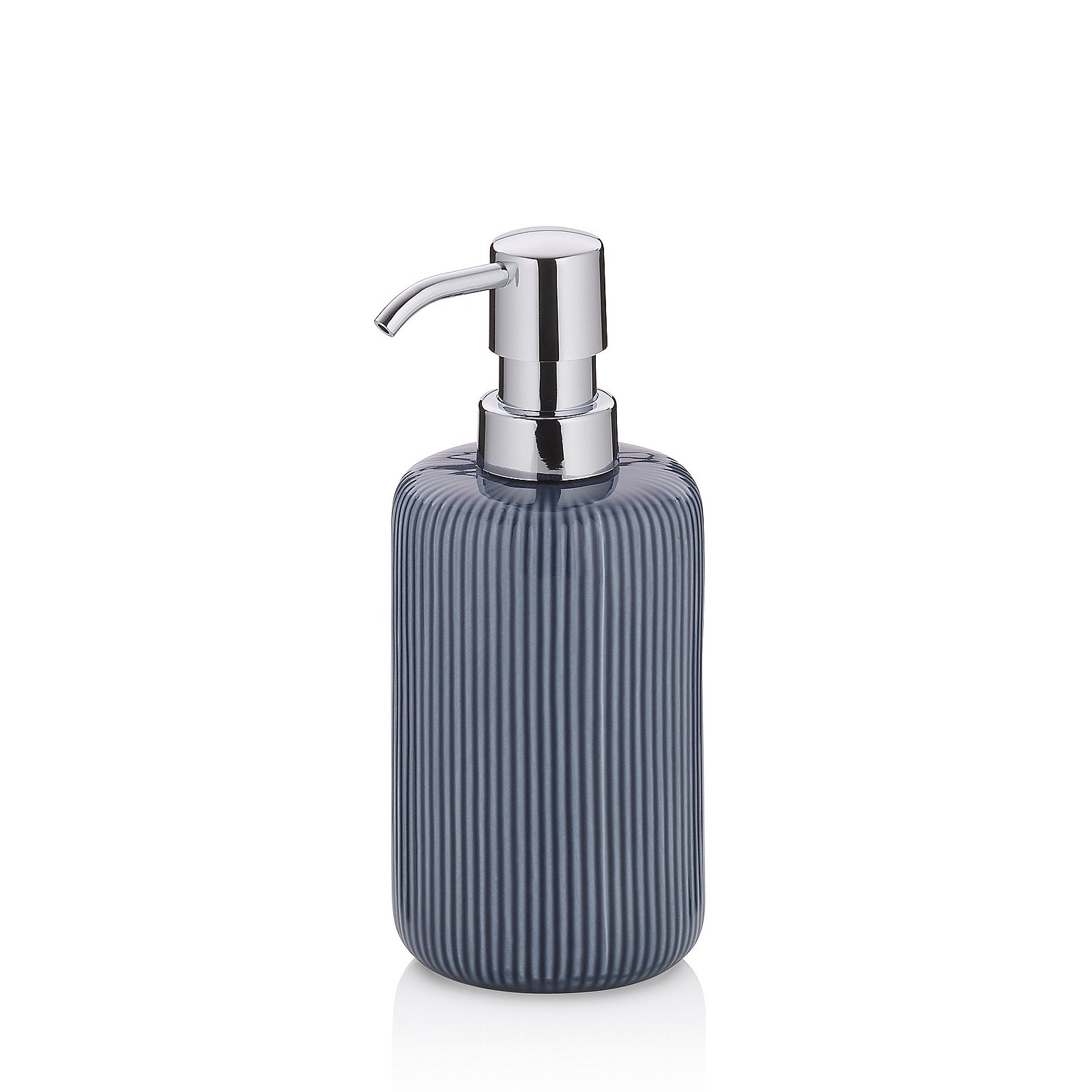 Kela  Seifenspender AVA in Farbe rauchblau, Flasche, Sinken, Waschbeckenhahn