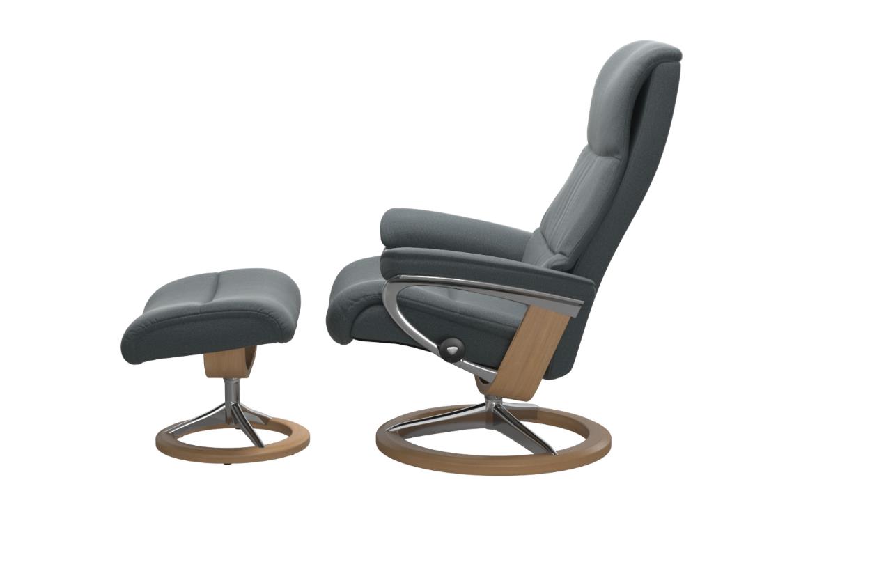 Stressless Sessel mit Hocker VIEW ca. B78 H108 T135 cm in Stoff Tulip 78 Turquoise