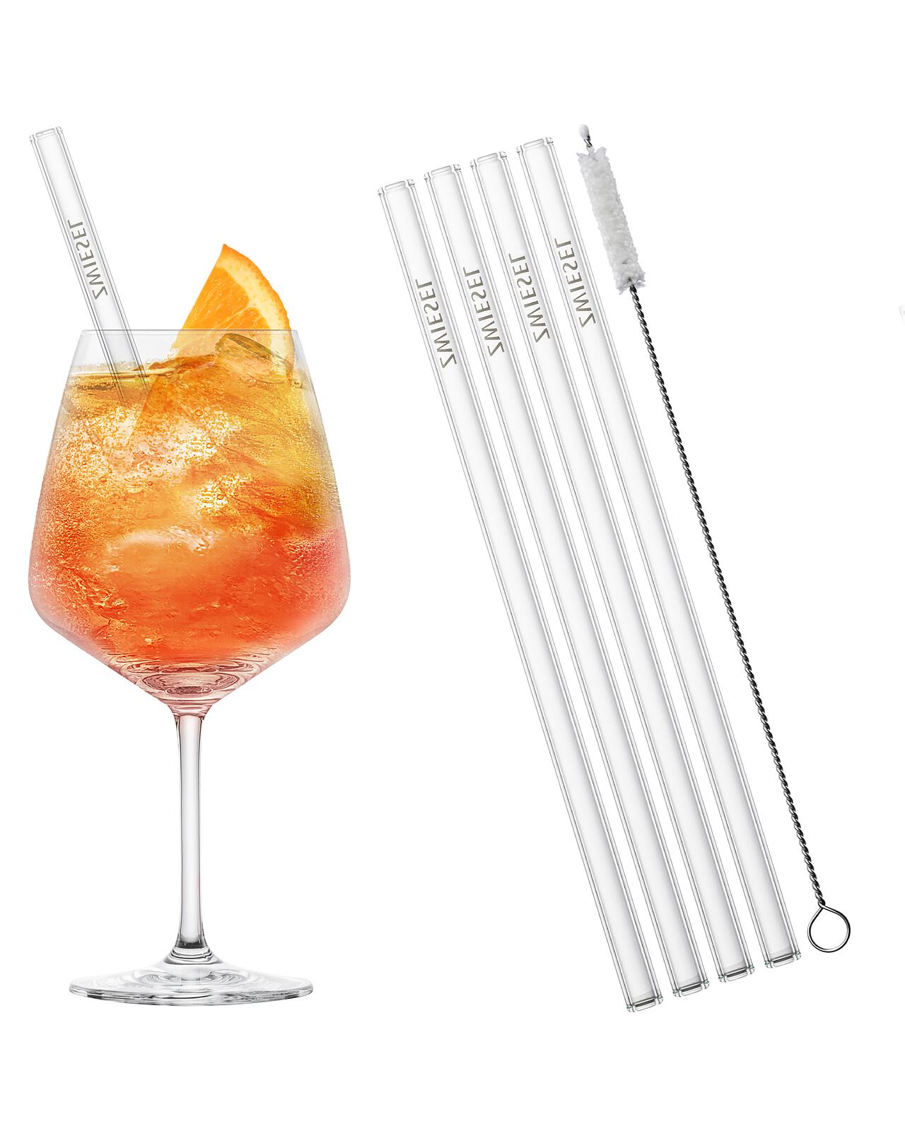Schott Zwiesel Gläser/Glashalme & Baumwollbürste-Set AFTER WORK 9-teilig