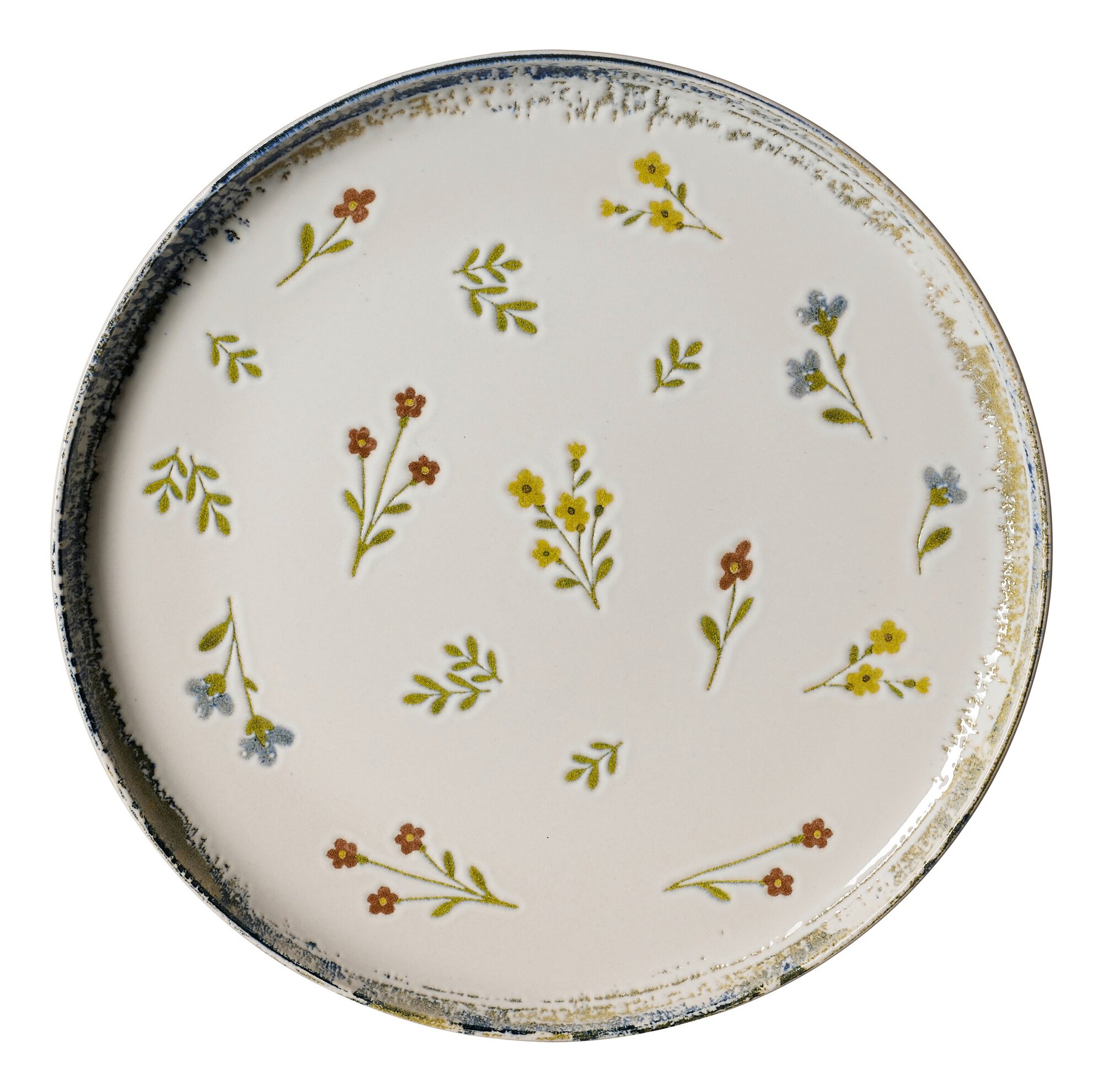 Ritzenhoff & Breker Speiseteller VIOLA 26,5cm aus Steinzeug weißöbunt, Porzellan, Töpferei, Mahlzeit, Teller, Gericht