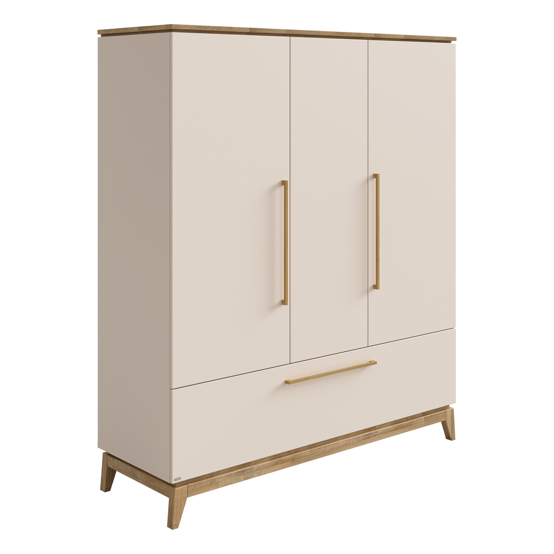 Paidi Kleiderschrank 3T1S 3 Türen, 1 in Eiche / Cashmere Beige