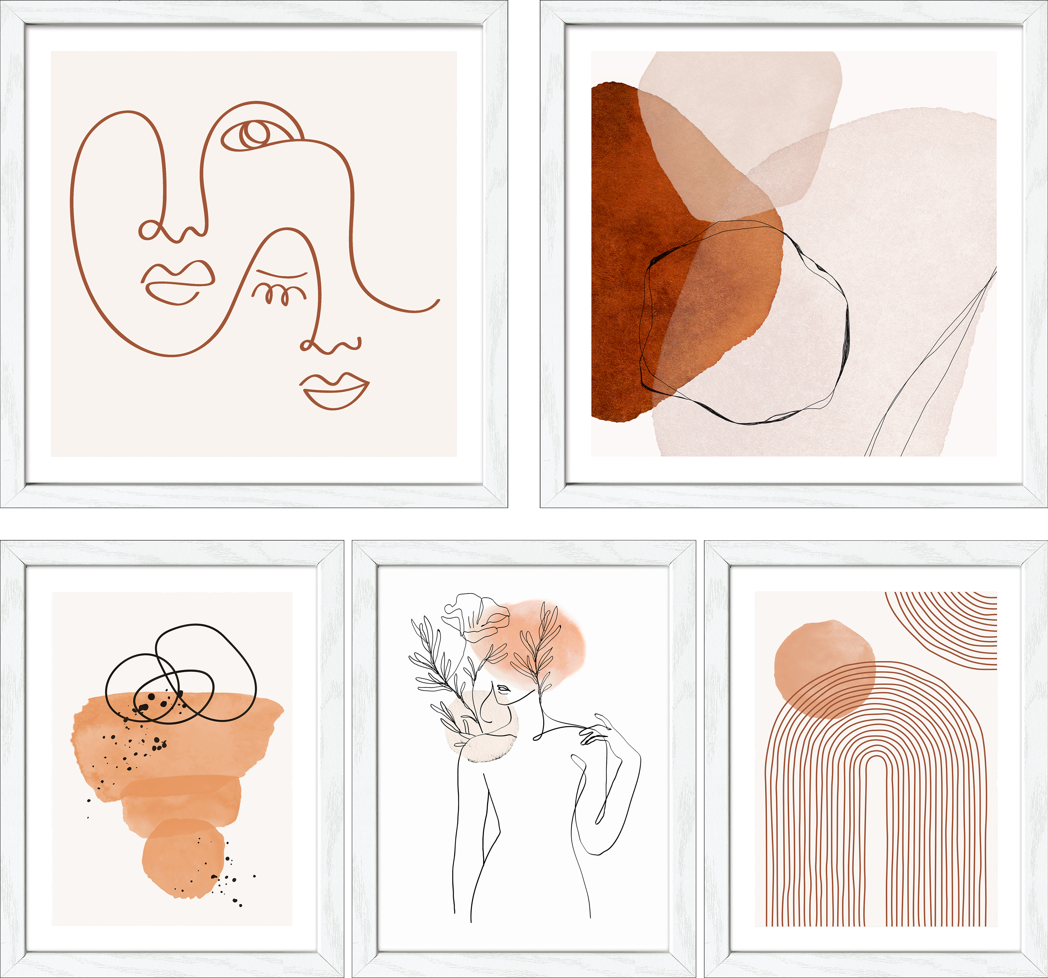ProArt Framed-Art Slim Scandic 5-Teiler Line and Shapes