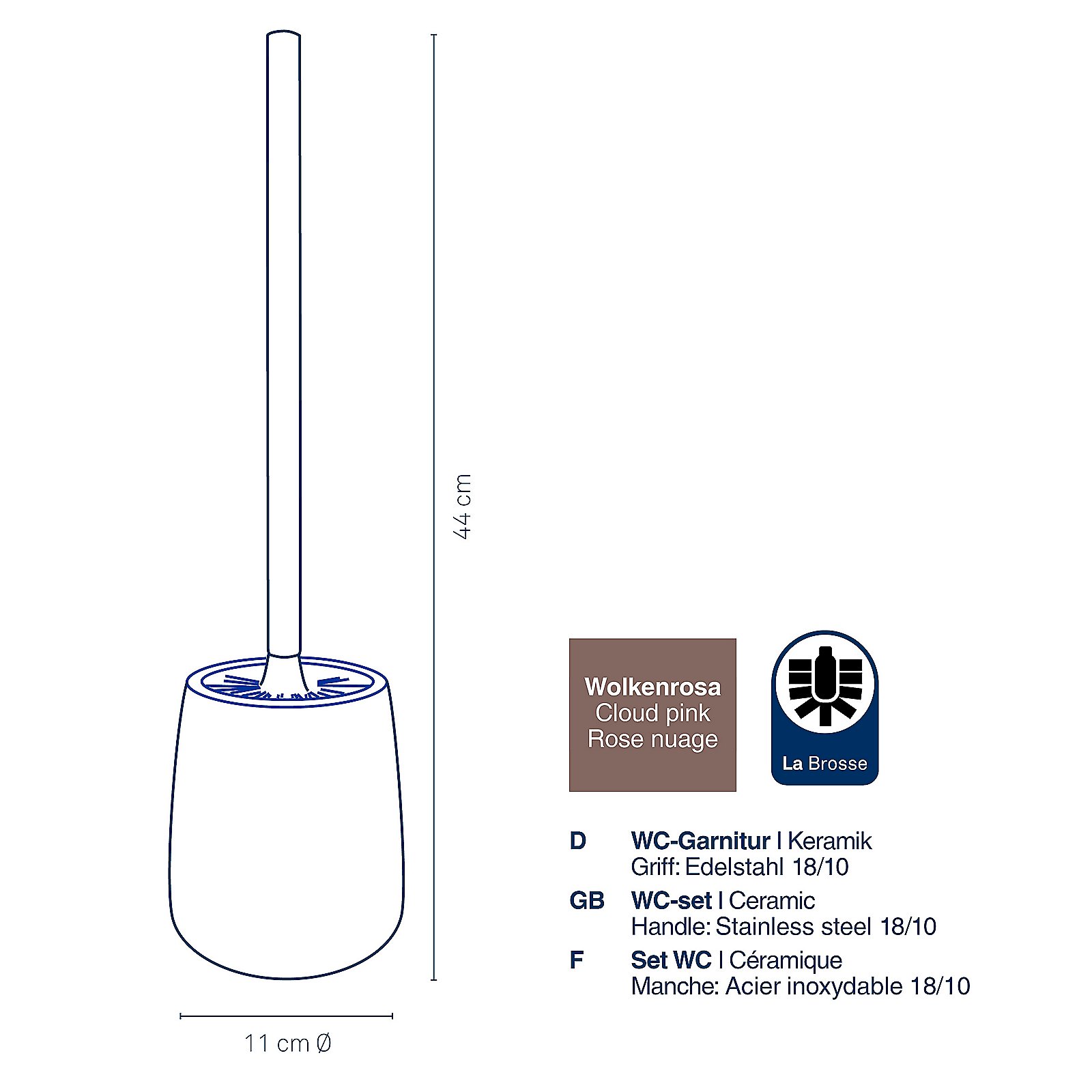 Kela WC-Garnitur Liana wolkenrosa LIANA in , Rauchrohr