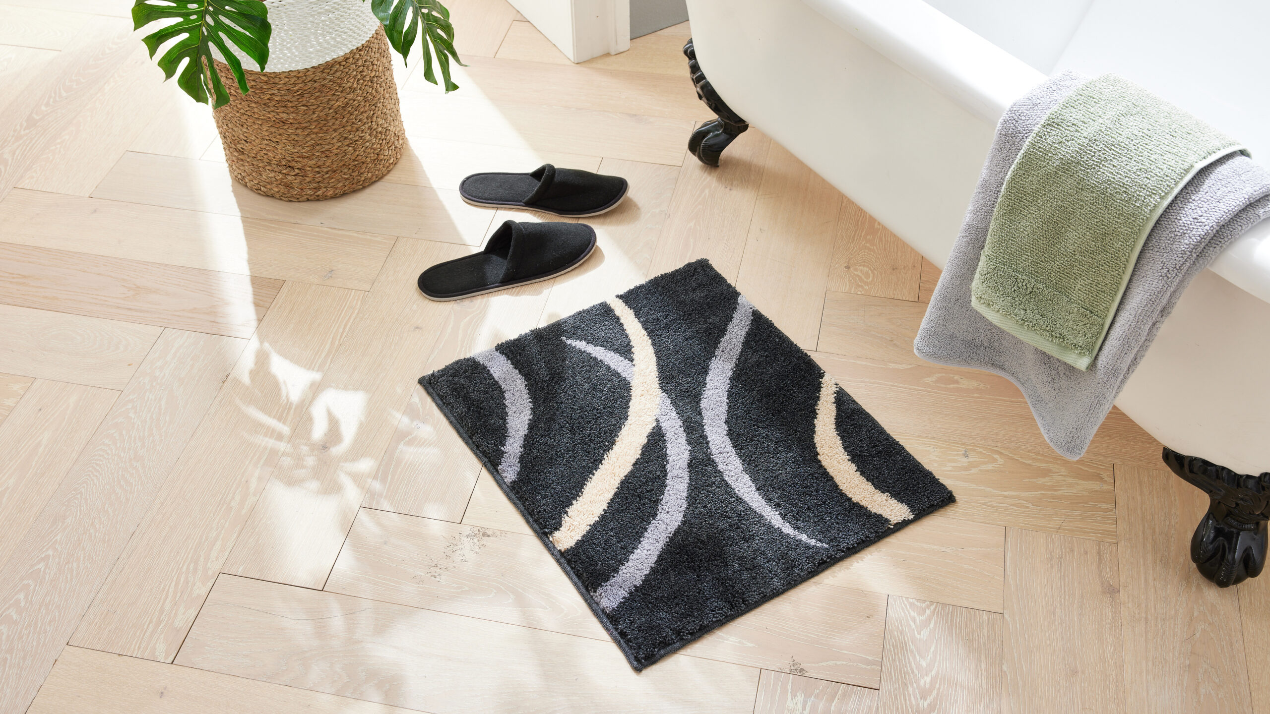 Interliving Badteppich IL-9111 ca. 60x90cm in Farbe anthrazit