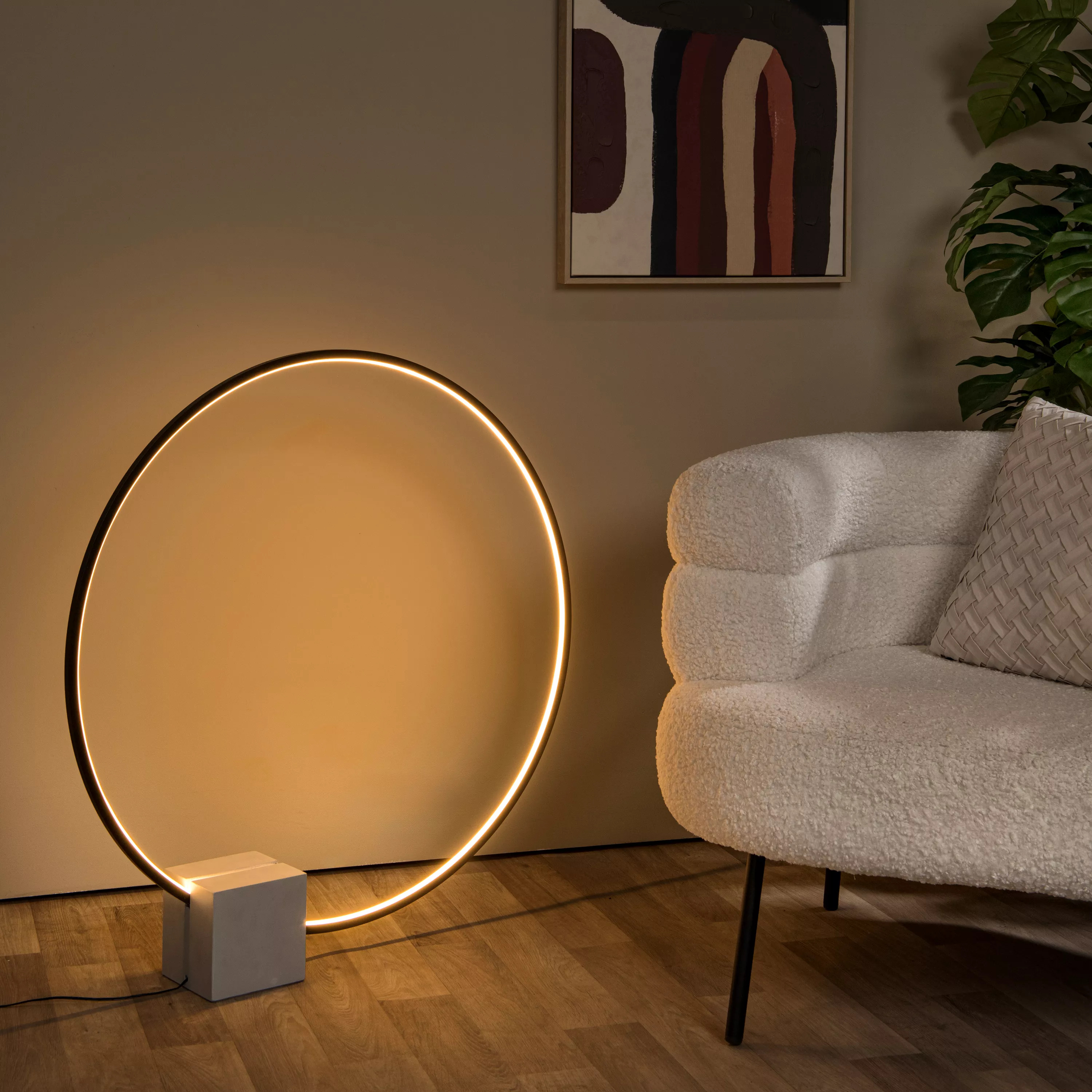 Lucide Stehleuchte CIRKELIS in schwarz, dimmbar, Lampe, Stehlampe