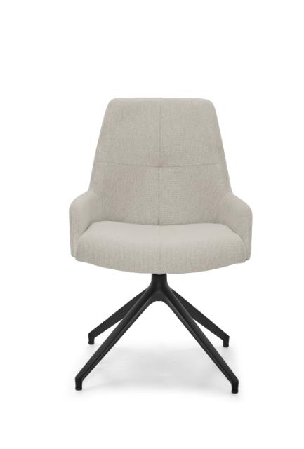 // Armlehnstuhl // Stoff Simply clean nature // Spinnenfuß schwarz matt drehbar 360 Grad // Standard-Gleiter // Sitzhöhe ca. 51 cm, Moebel, Stuhl, Kissen, Dekoration für Zuhause