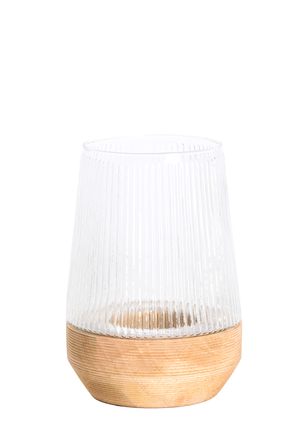 Light & Living Windlicht MINAS in Farbe klar, natur, Lampe, Glas, Töpferei, Krug
