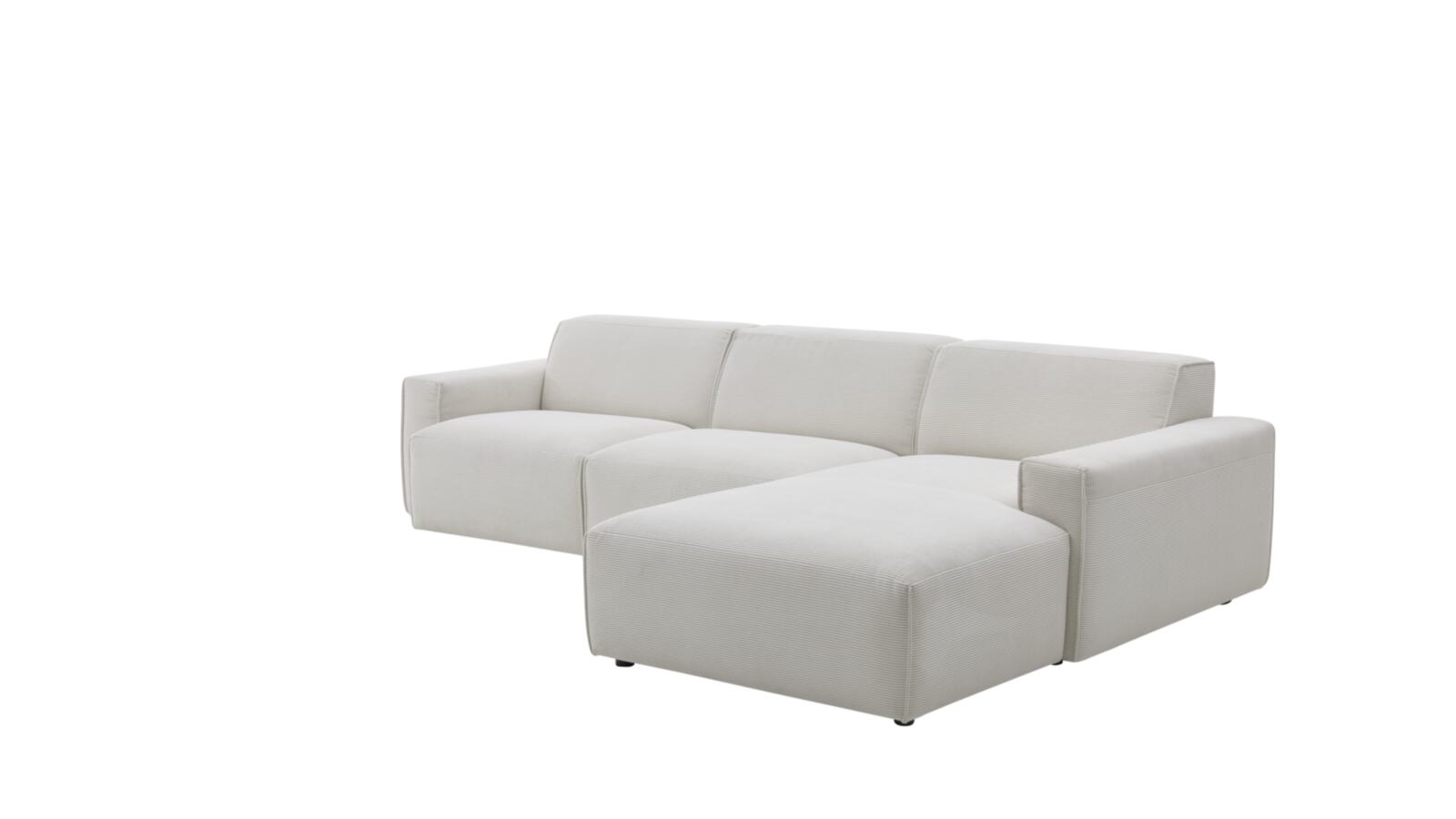 Roomio Eckkombination NO. 4100 ca. 285x189cm in Stoff Feincord weiß